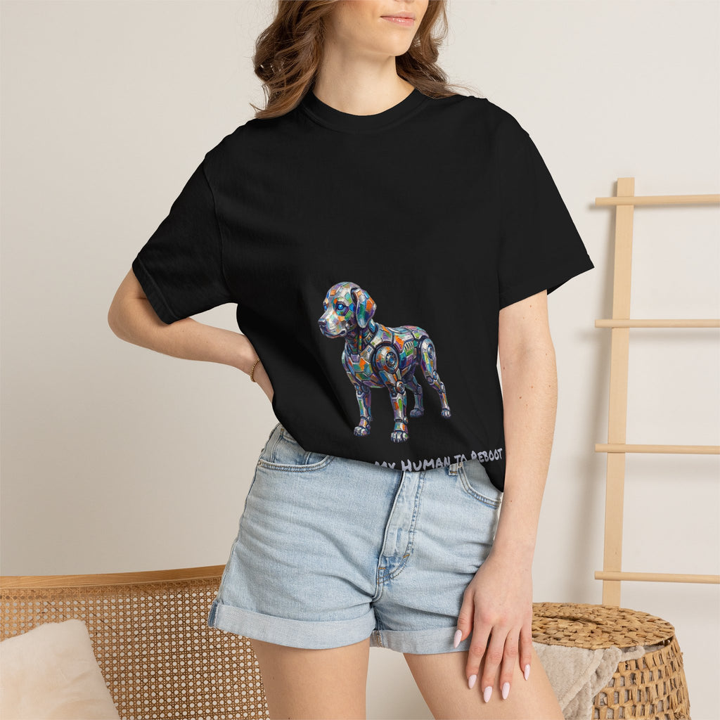 Robot Dog T‑Shirt — “Waiting For My Human To Reboot" Tee