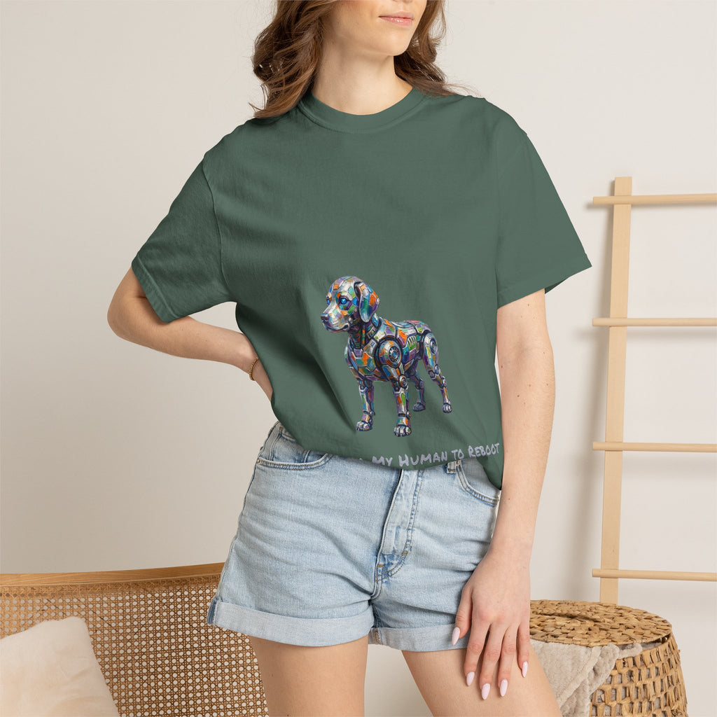 Robot Dog T‑Shirt — “Waiting For My Human To Reboot" Tee