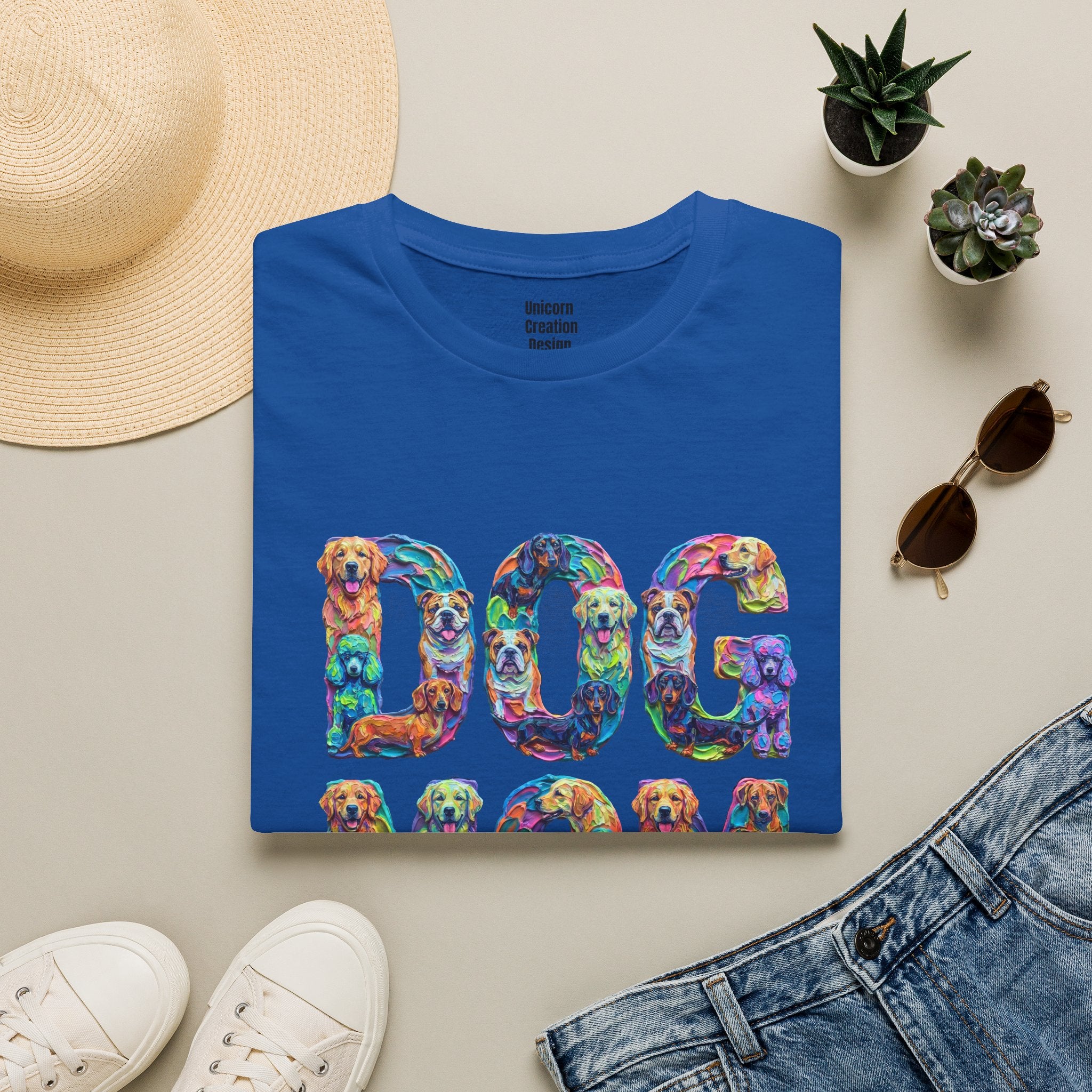 Dogs Mom Vibrant Soft T-Shirt (Dog Lover)