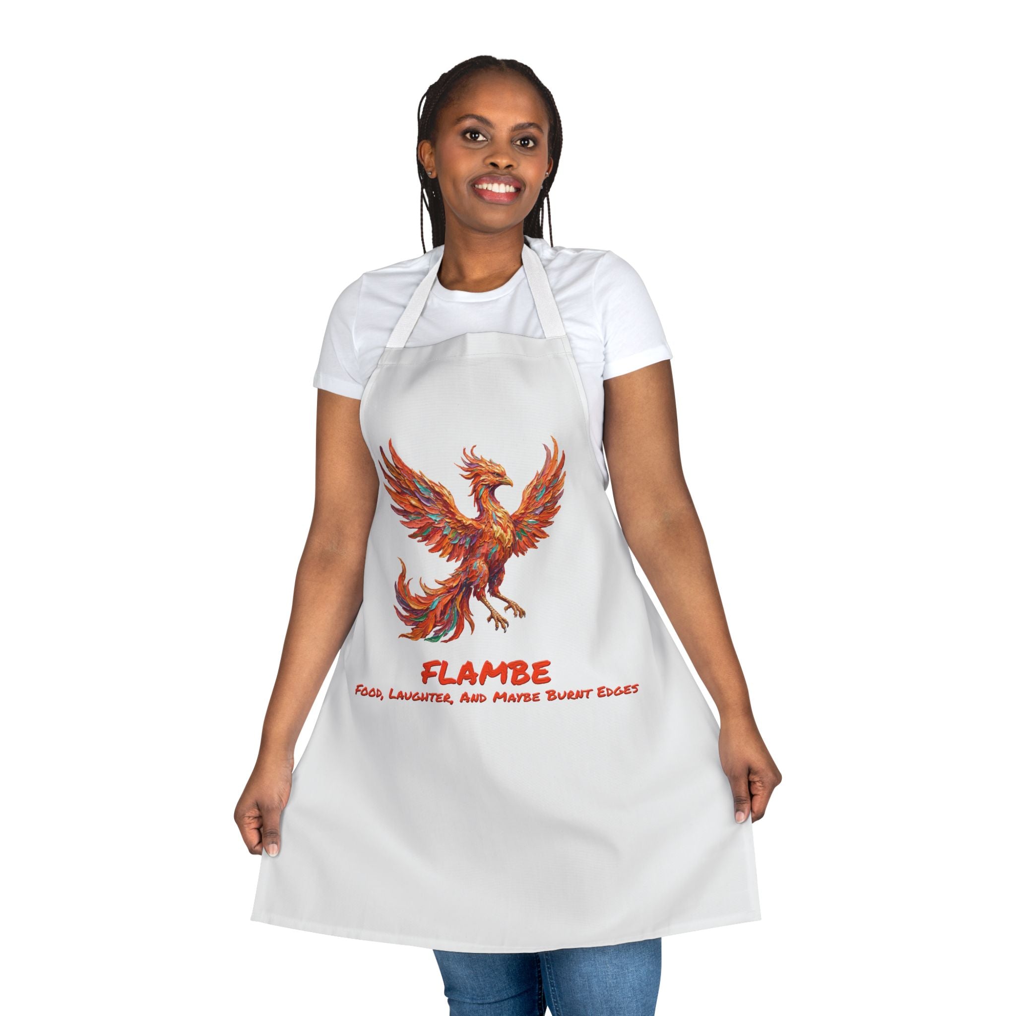 Phoenix Kitchen Apron — Vibrant Fire Bird Cooking Apron