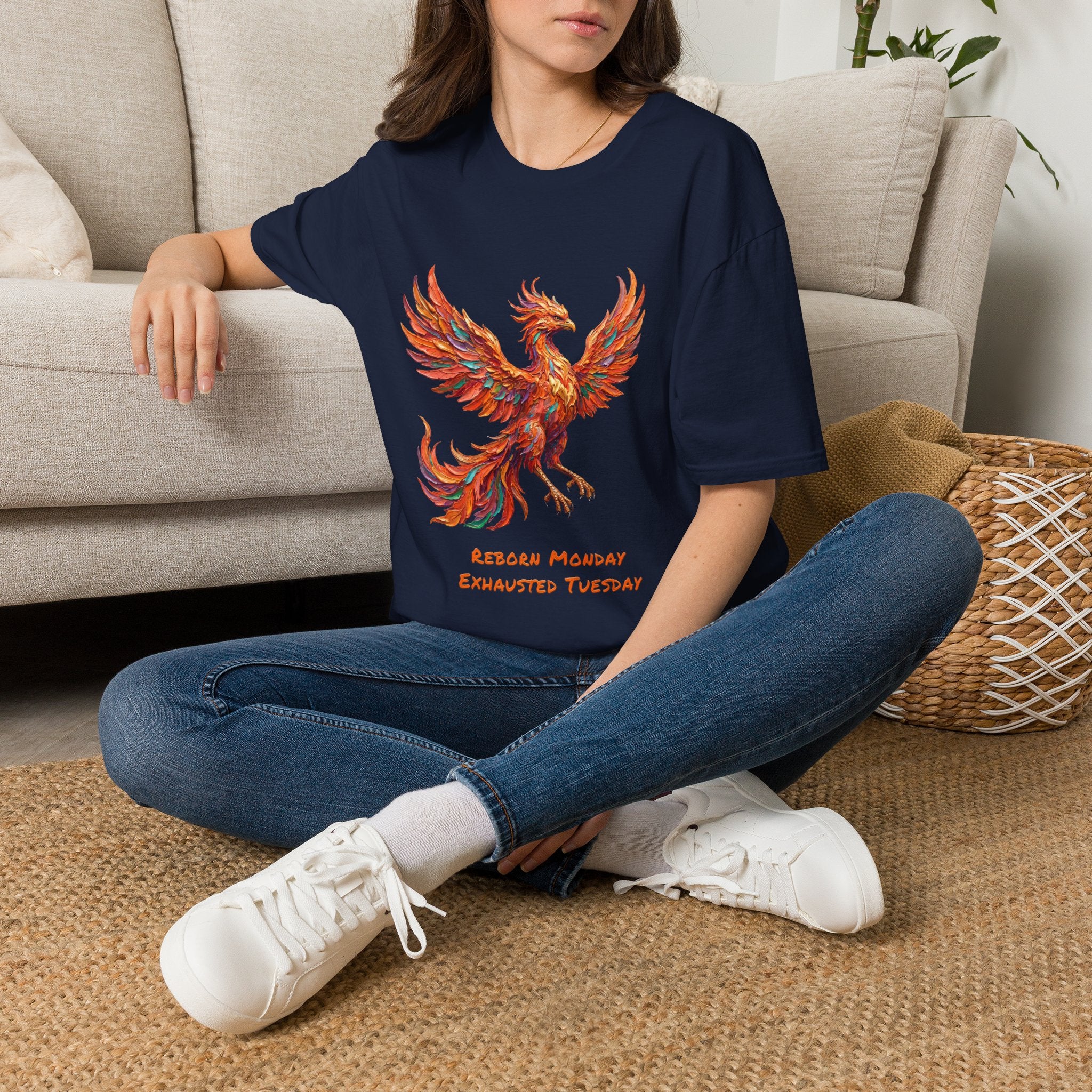 Phoenix Reborn Monday Soft T-Shirt (Exhausted Tuesday)