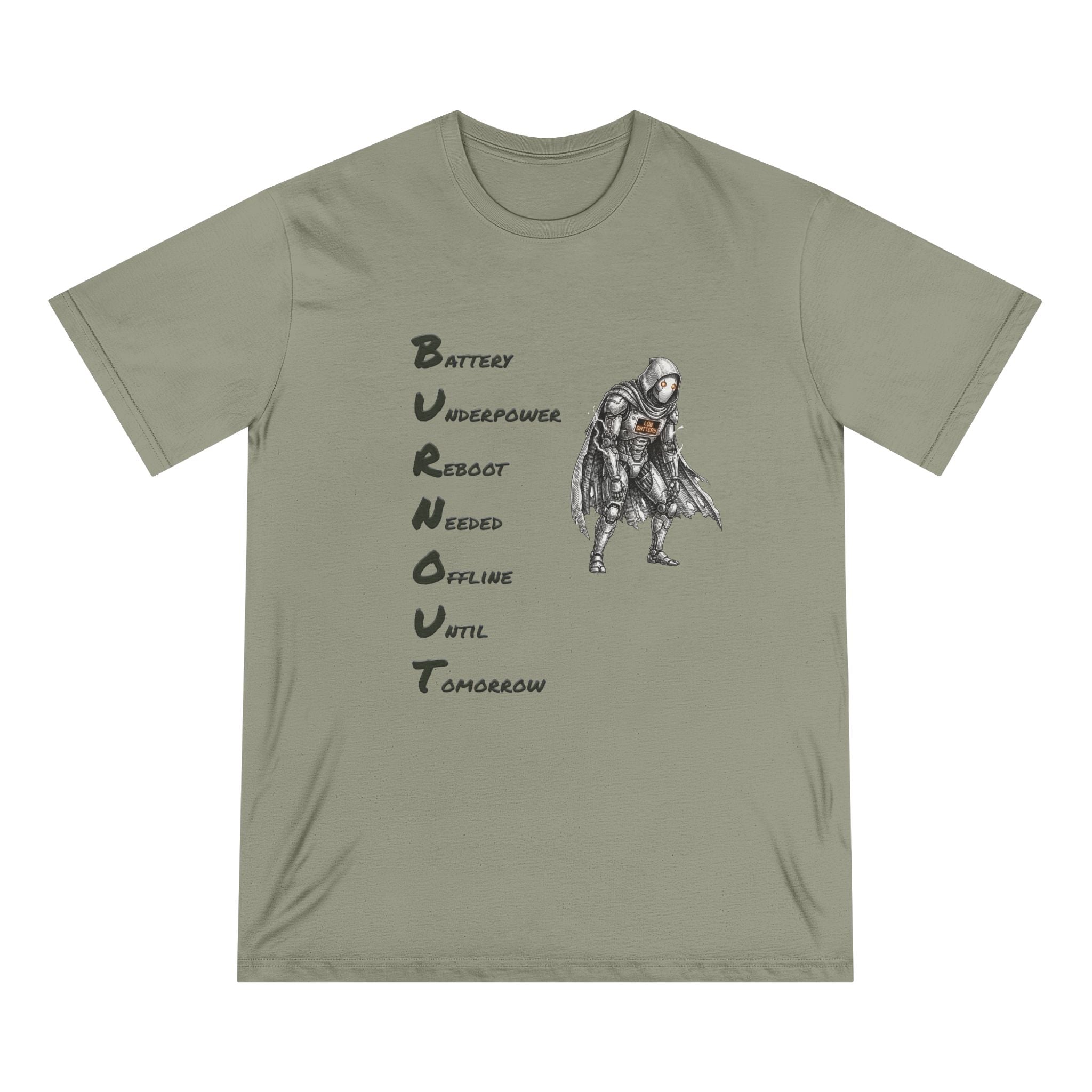 Organic Burnout Robot Graphic T-Shirt