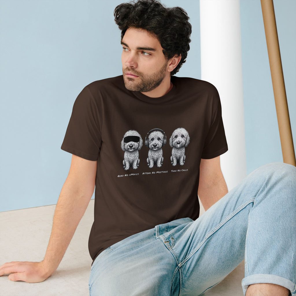 Organic 3 Dogs Graphic T-Shirt (Read No eMails. Attend No Meetings. Take No Calls.)