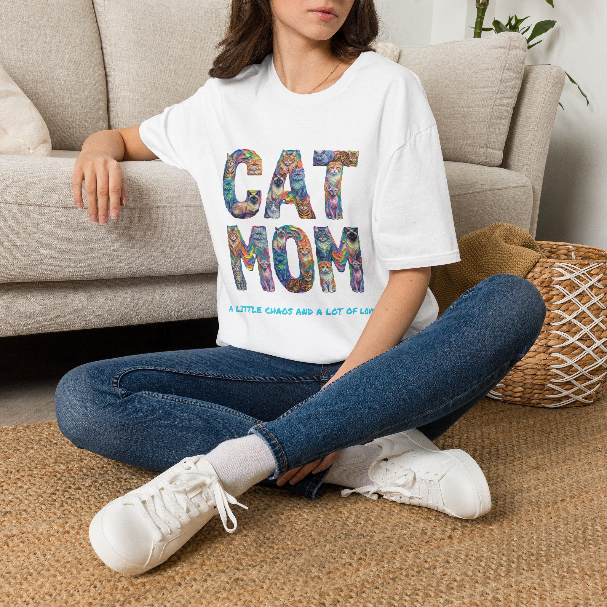 Cat Mom Vibrant Soft T-Shirt (Cat Lover)