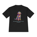 Rainbow Goldendoodle Performance Shirt — Colorful Dog Graphic Tee (My Emotional Support Human Is Offline)