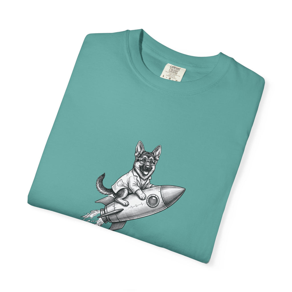 Dog on Rocket T-Shirt (Chill It’s Not Rocket Science Graphic Tee)