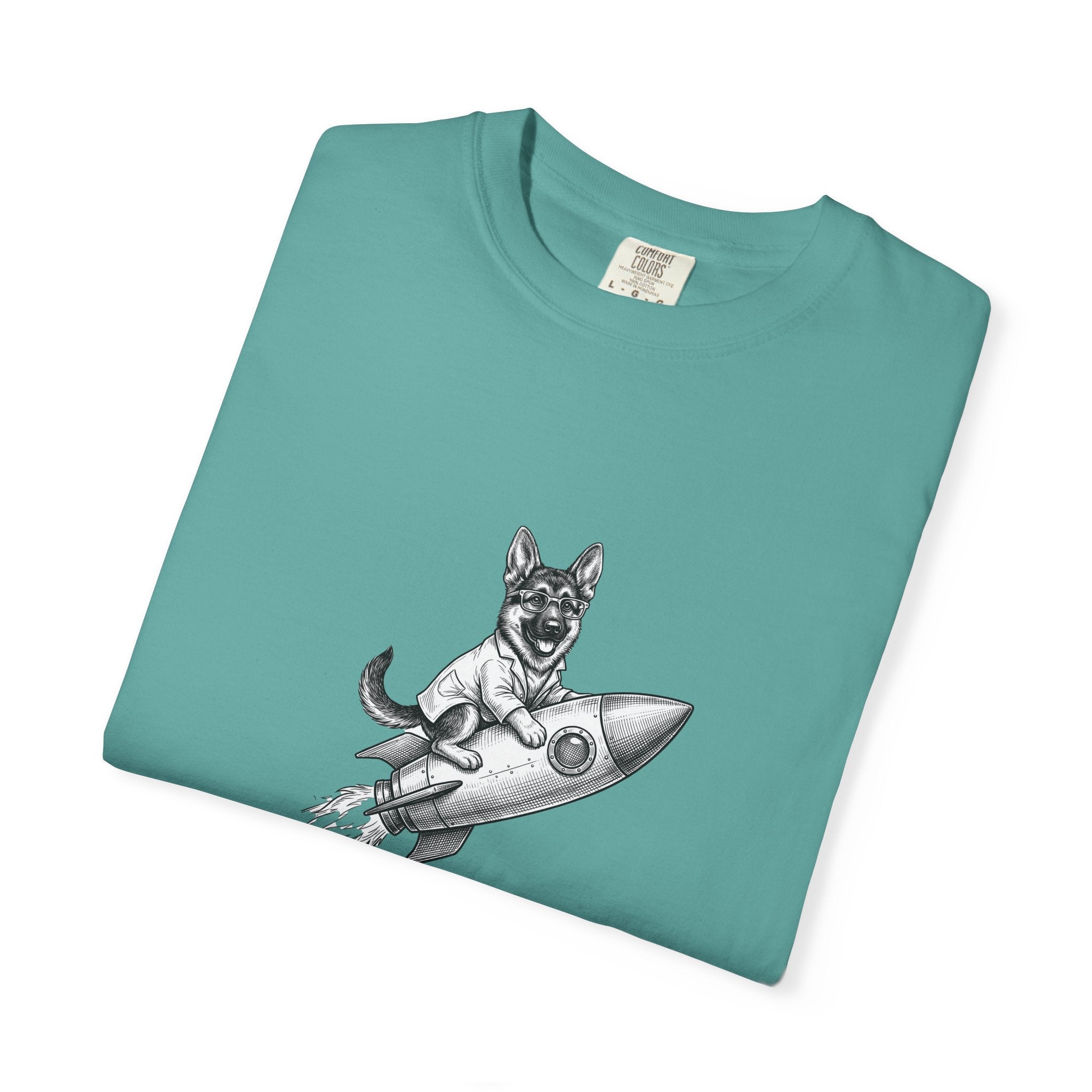 Dog on Rocket T-Shirt (Chill It’s Not Rocket Science Graphic Tee)