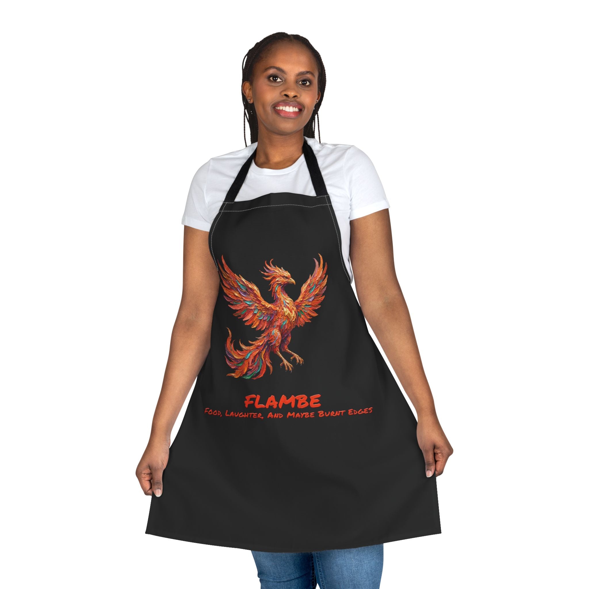 Phoenix Kitchen Apron — Vibrant Fire Bird Cooking Apron