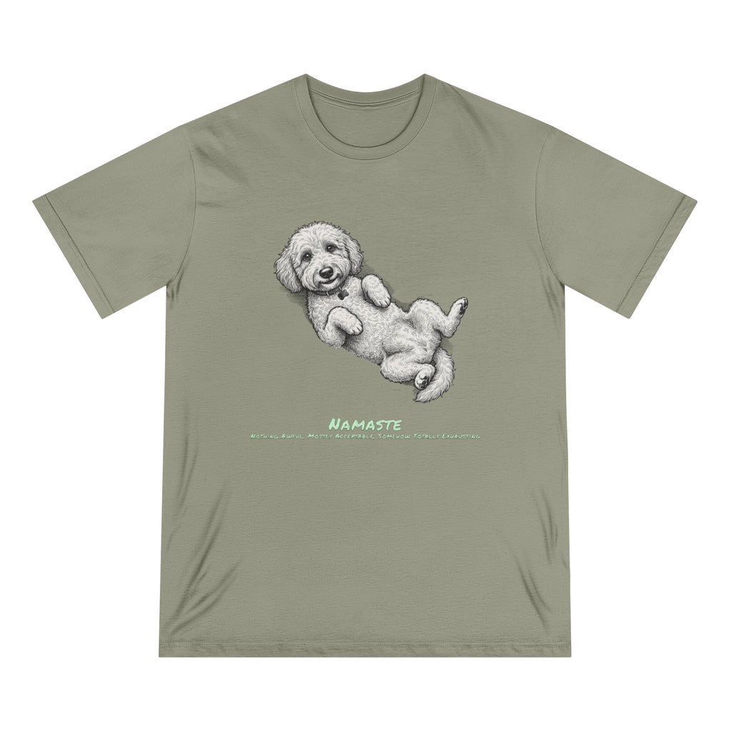 Organic Namaste Dog Graphic T-Shirt (Nothing Awful, Mostly Acceptable, Somehow Totally Exhausting)