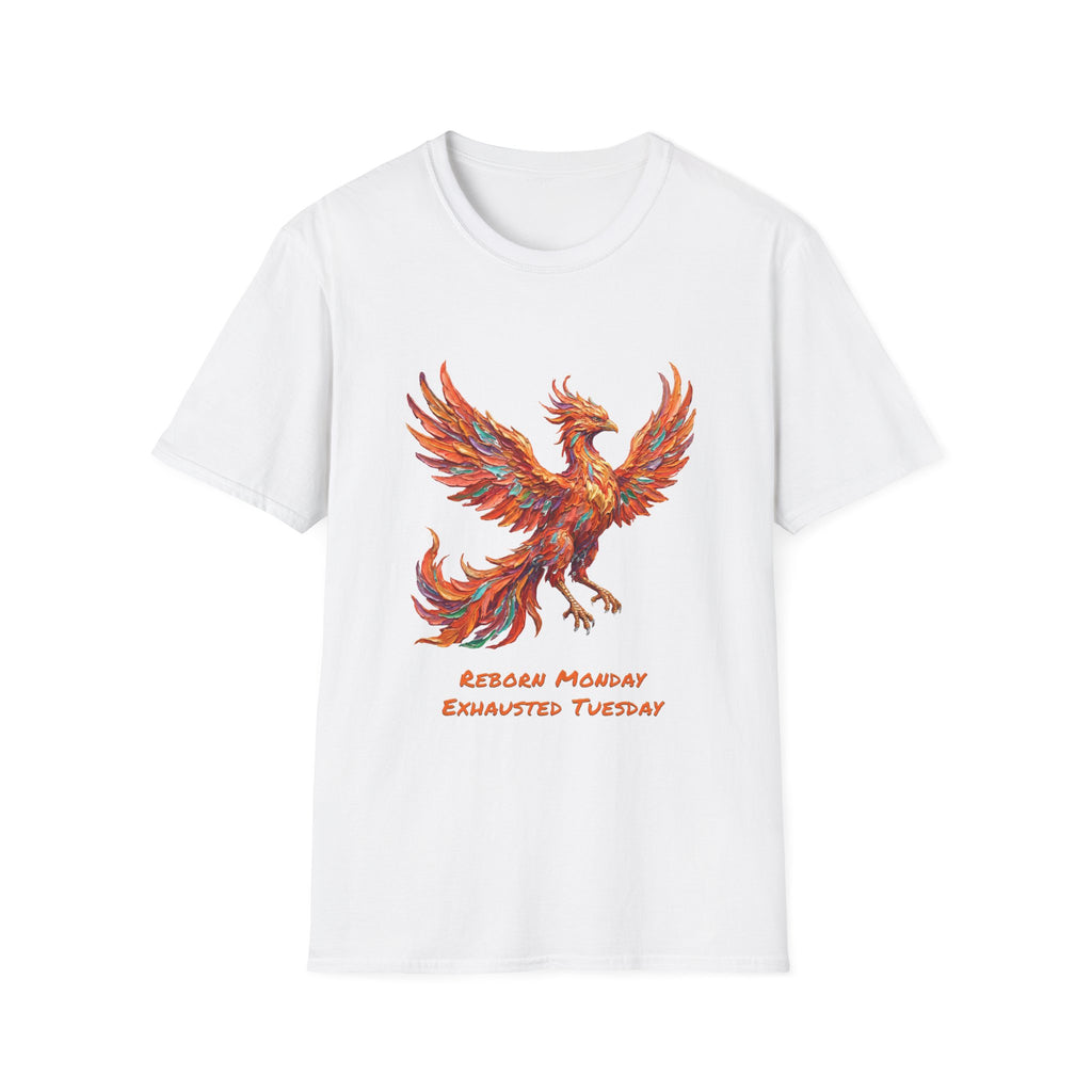 Phoenix Reborn Monday Soft T-Shirt (Exhausted Tuesday)