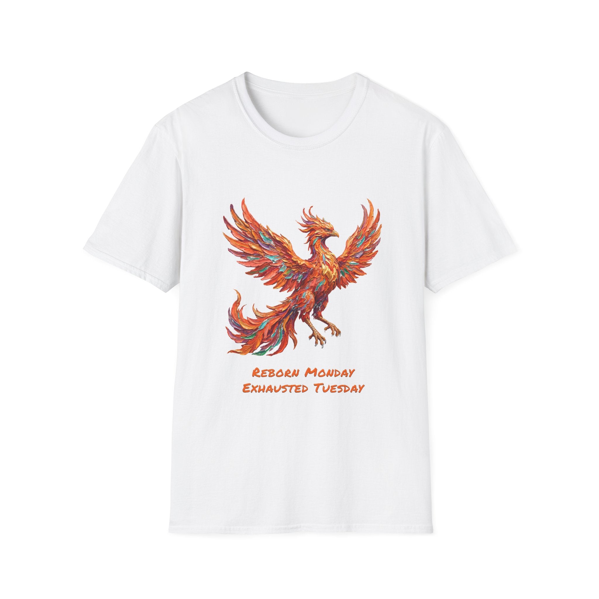 Phoenix Reborn Monday Soft T-Shirt (Exhausted Tuesday)