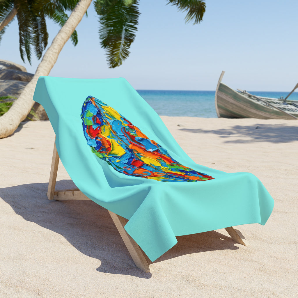 Surfboard Oil Painting Beach Towel
