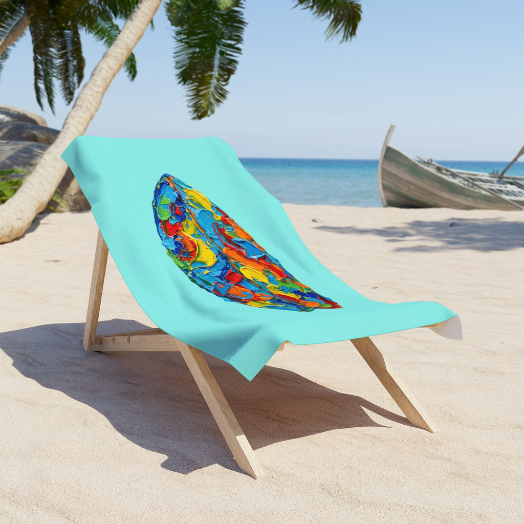 Surfboard Oil Painting Beach Towel