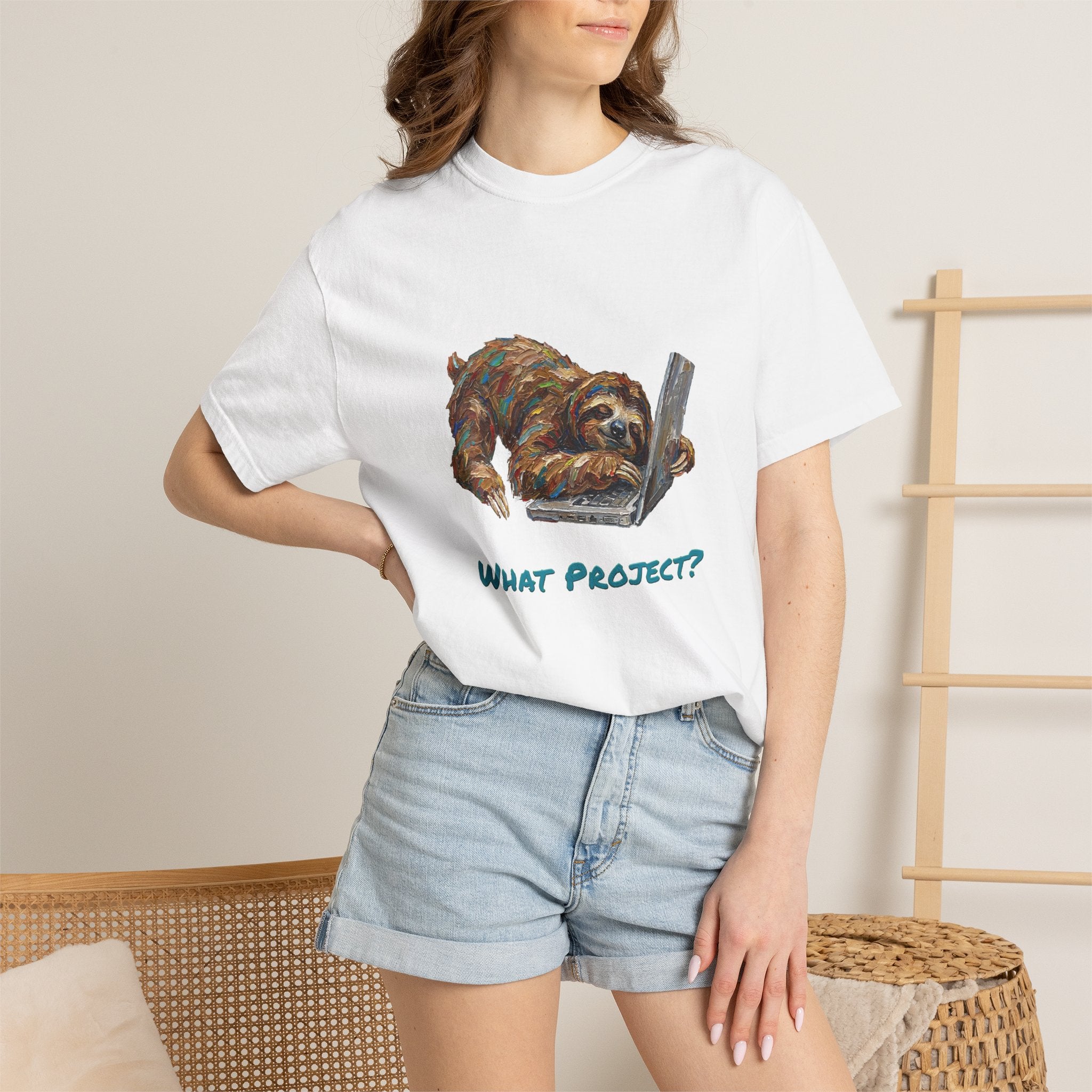 Sloth with Laptop Graphic Tee (What Project?)