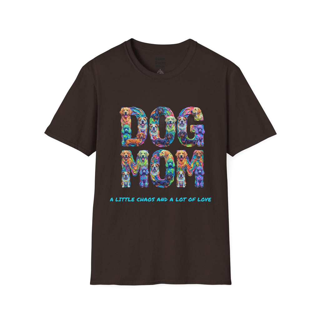 Dogs Mom Vibrant Soft T-Shirt (Dog Lover)