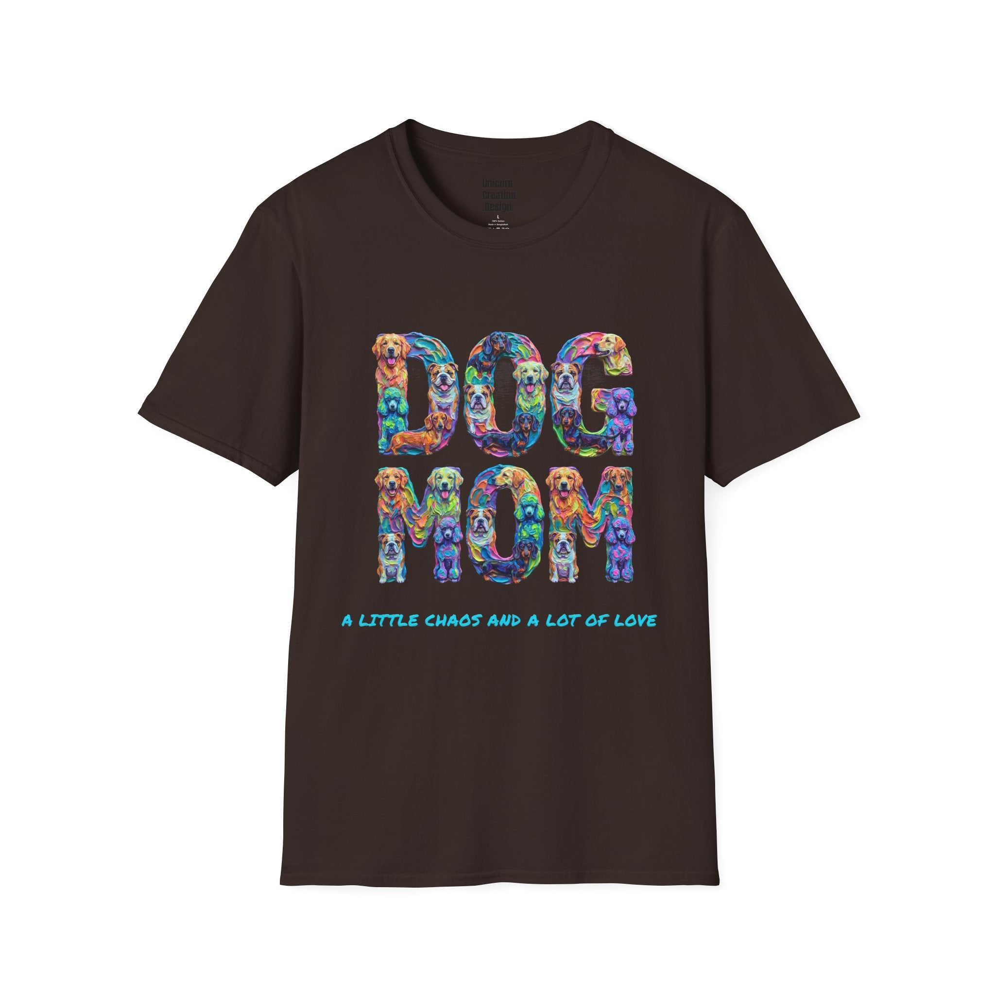 Dogs Mom Vibrant Soft T-Shirt (Dog Lover)