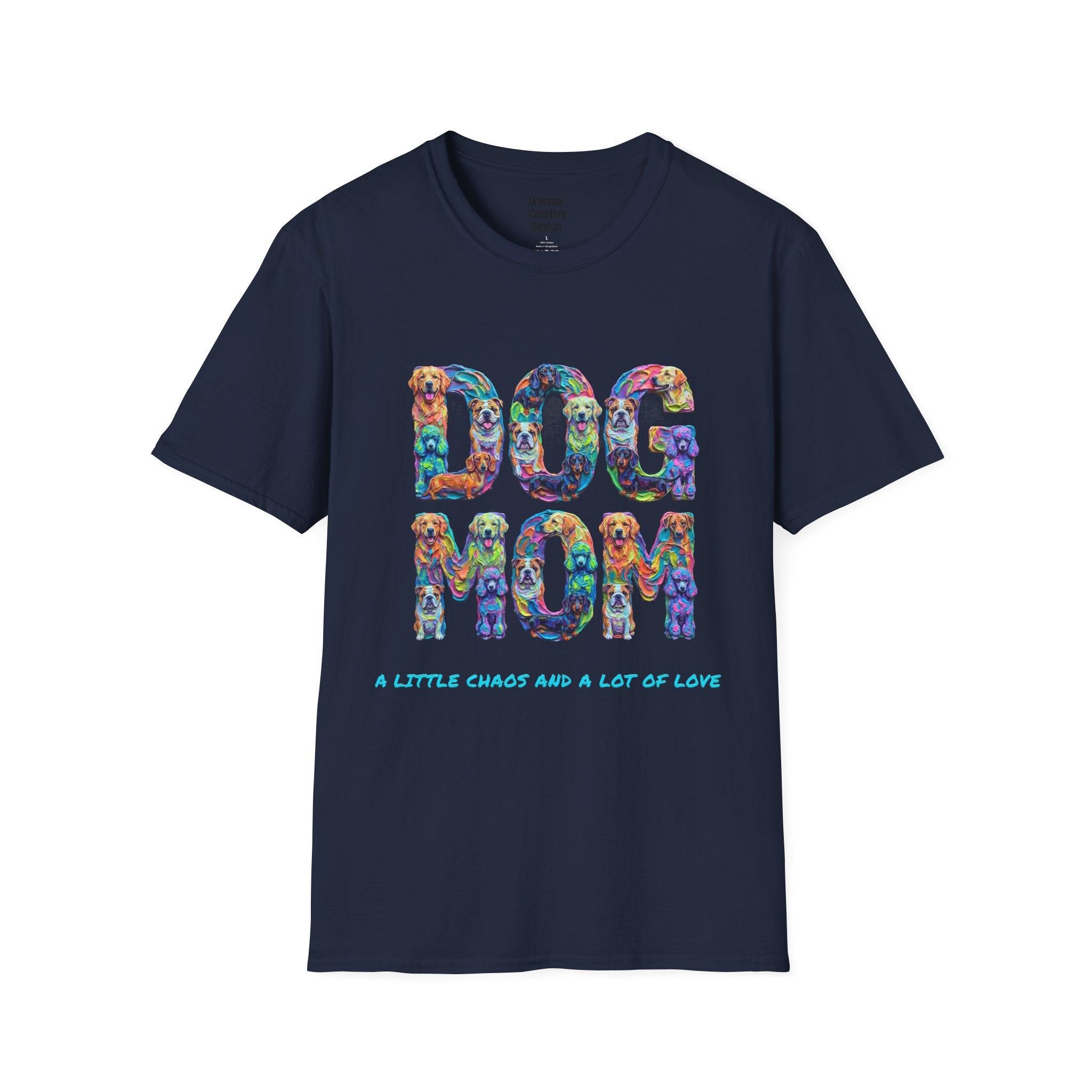 Dogs Mom Vibrant Soft T-Shirt (Dog Lover)