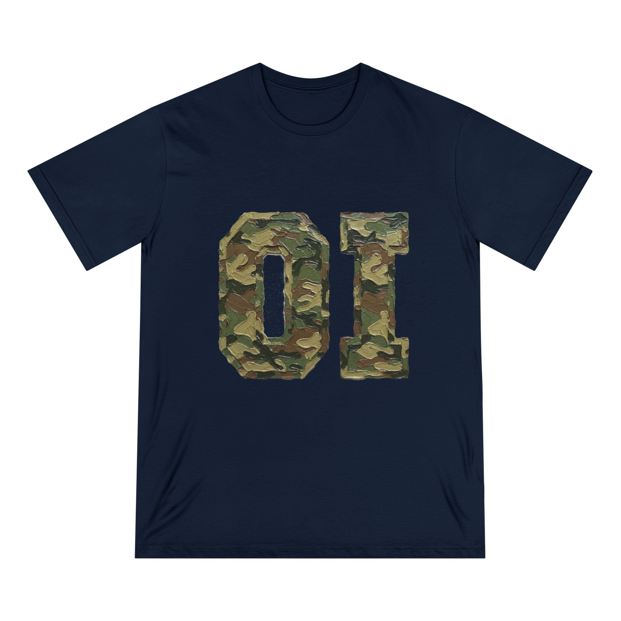 Organic Camo 'OI' Graphic T-Shirt — Military Style Vintage Number Tee (Organic Intelligence)