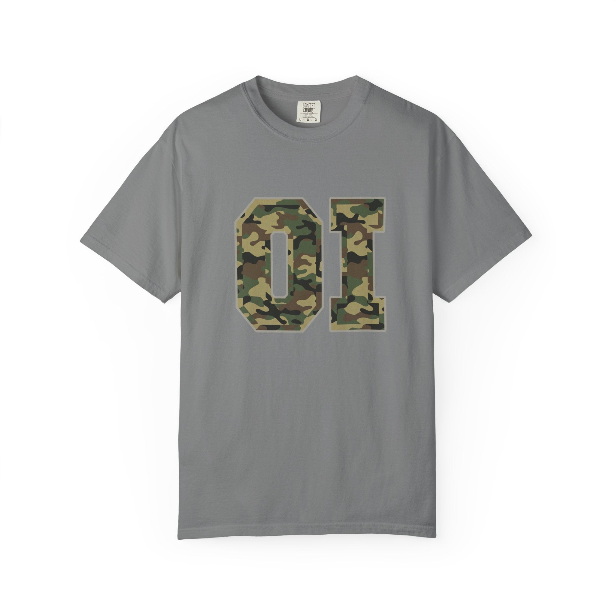 Camo 'OI' Graphic Tee — Military Camo Number Shirt (Organic Intelligence)