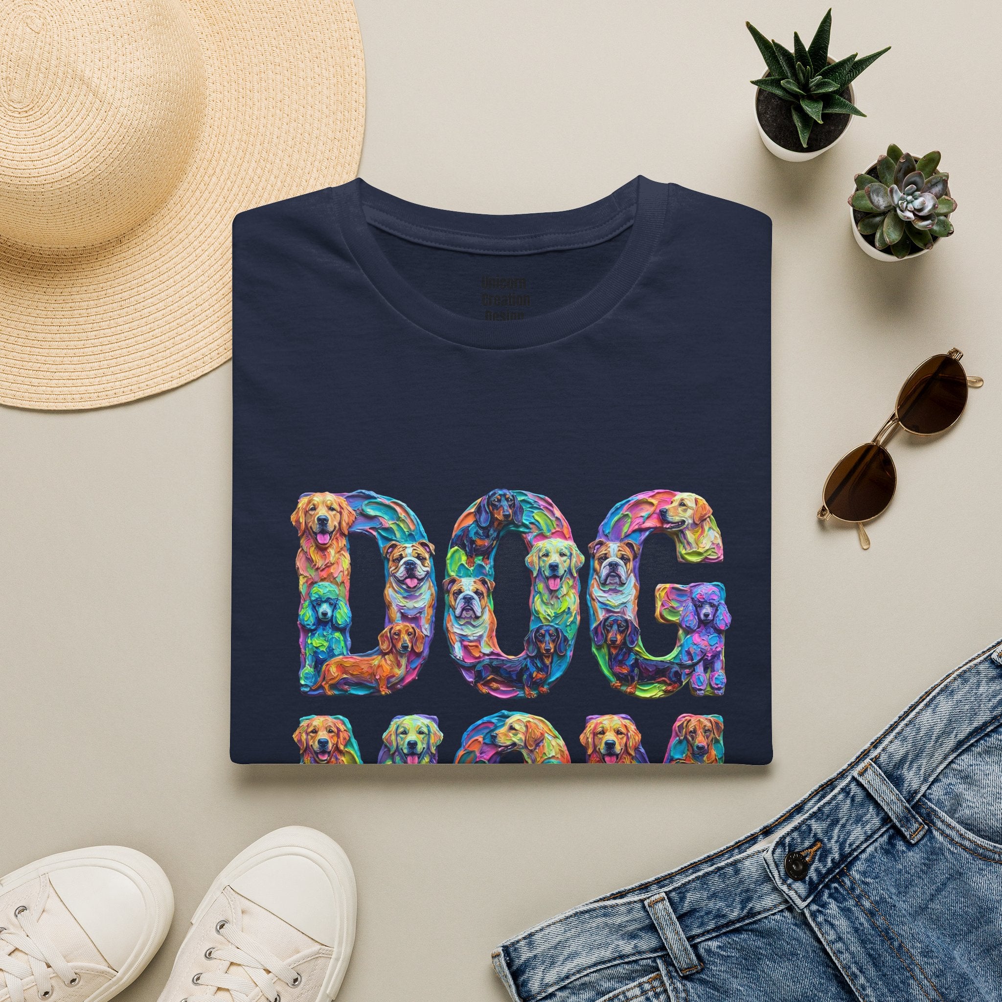 Dogs Mom Vibrant Soft T-Shirt (Dog Lover)