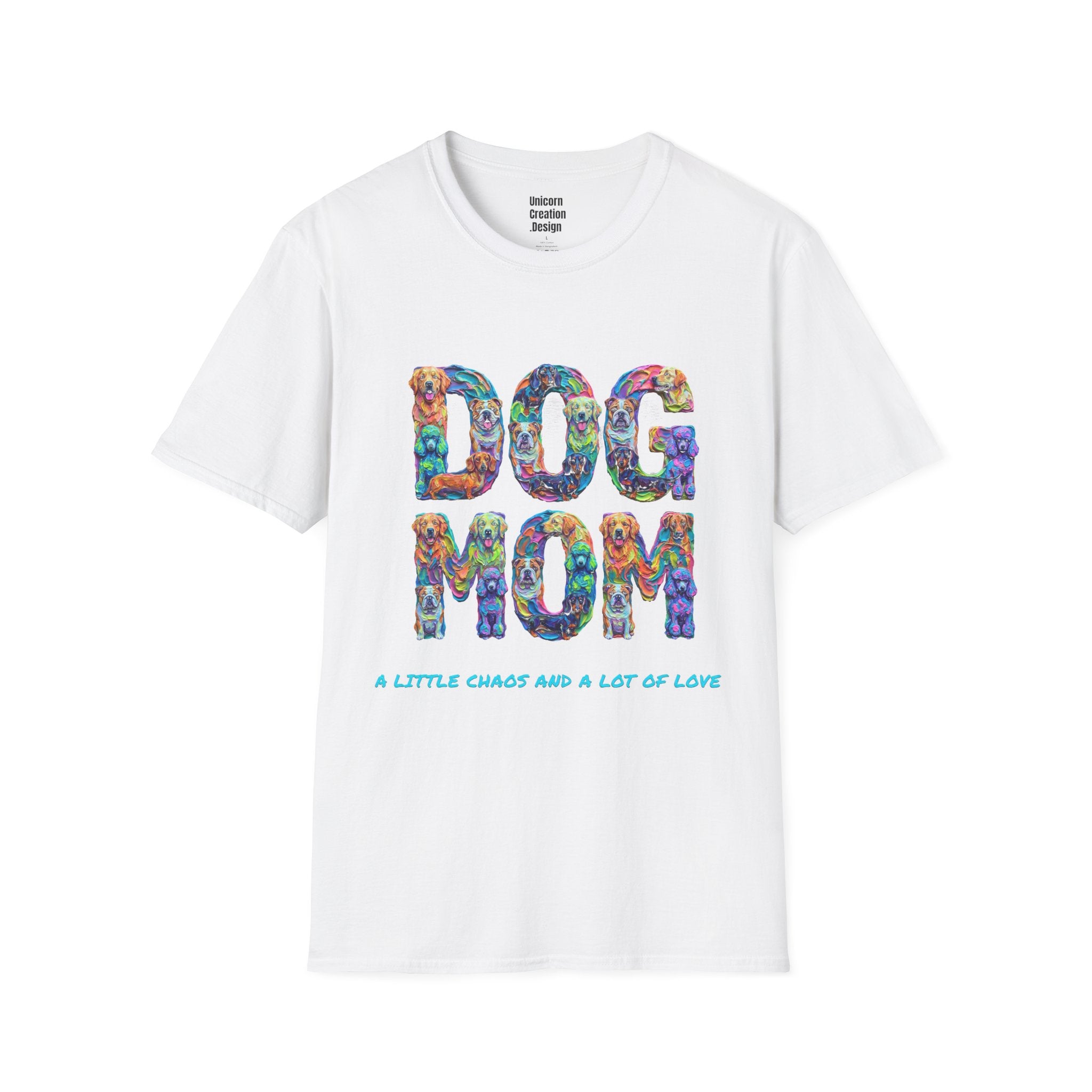 Dogs Mom Vibrant Soft T-Shirt (Dog Lover)