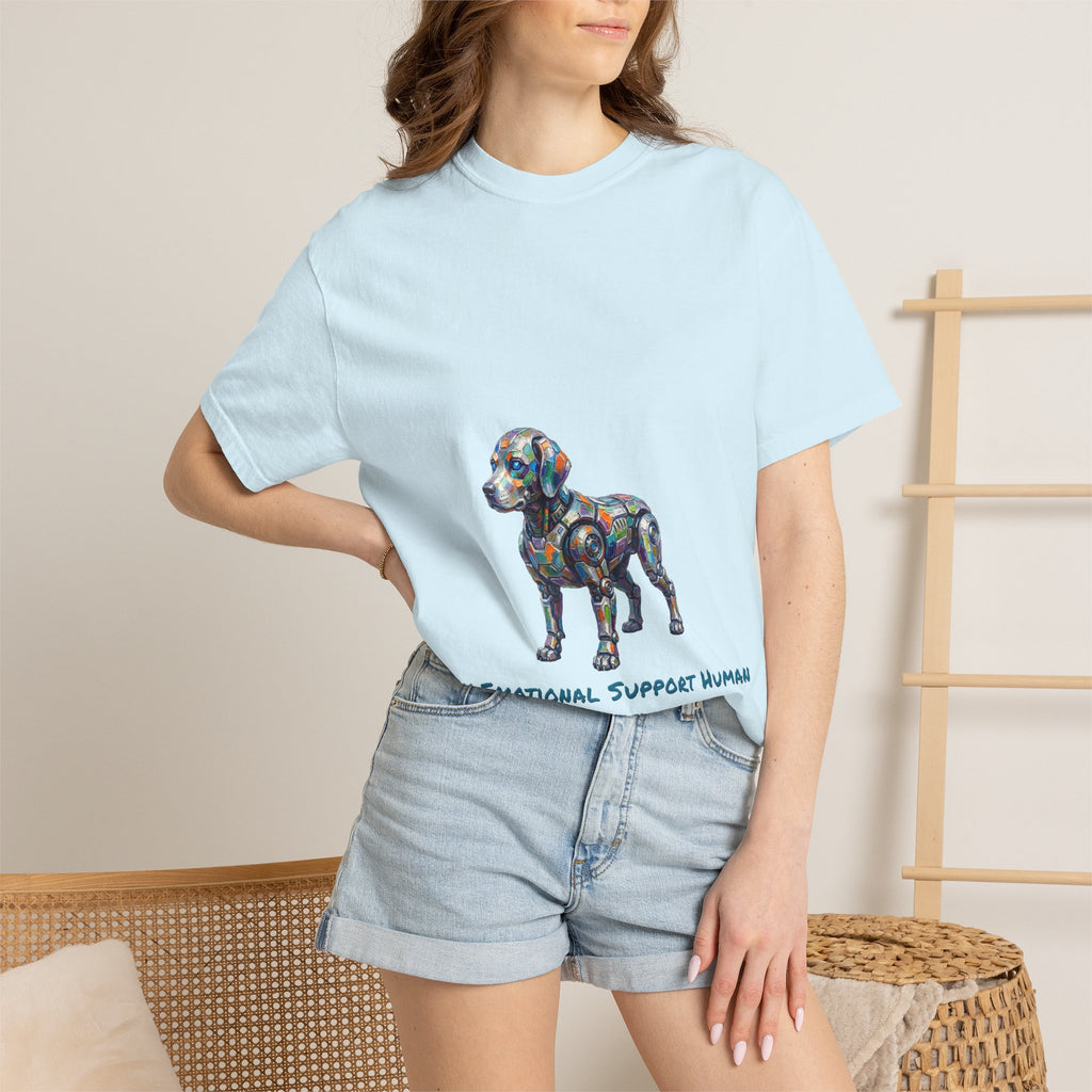 Robot Dog T‑Shirt — “My Emotional Support Human Is Offline Tee