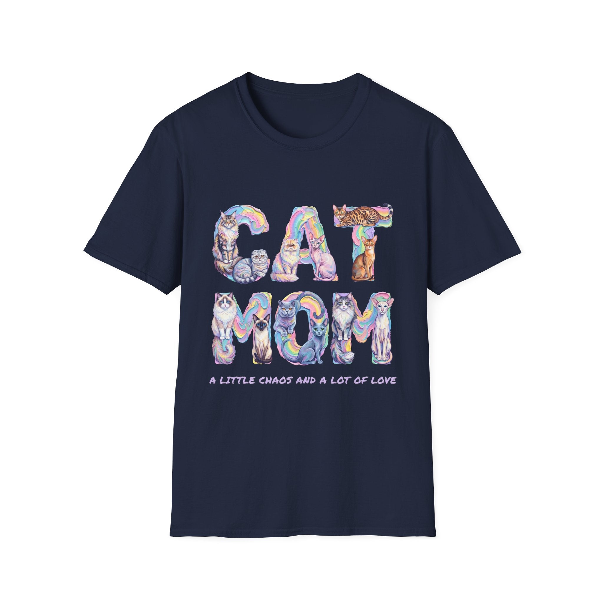 Cat Mom Pastel Soft T-Shirt (Cat Lover)