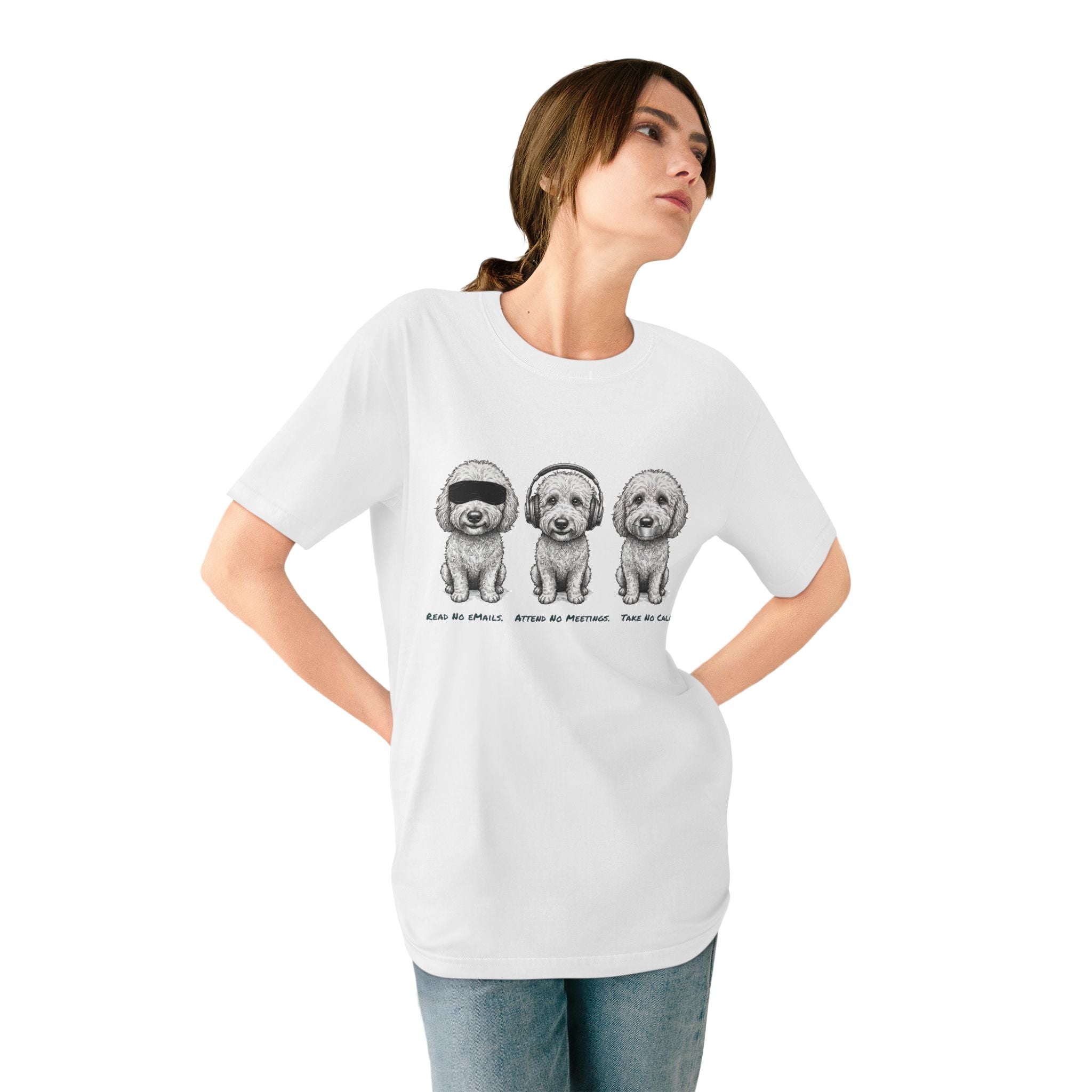 Organic 3 Dogs Graphic T-Shirt (Read No eMails. Attend No Meetings. Take No Calls.)