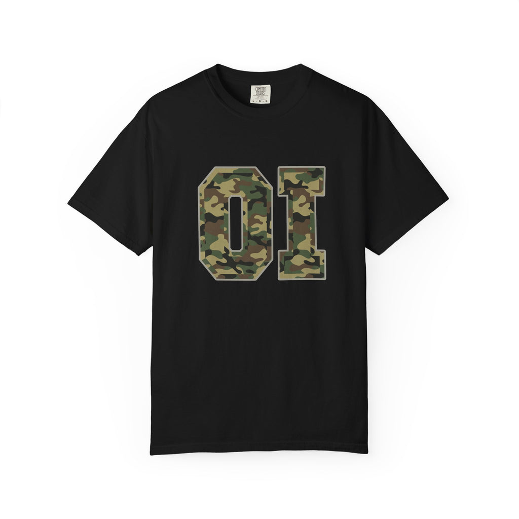 Camo 'OI' Graphic Tee — Military Camo Number Shirt (Organic Intelligence)