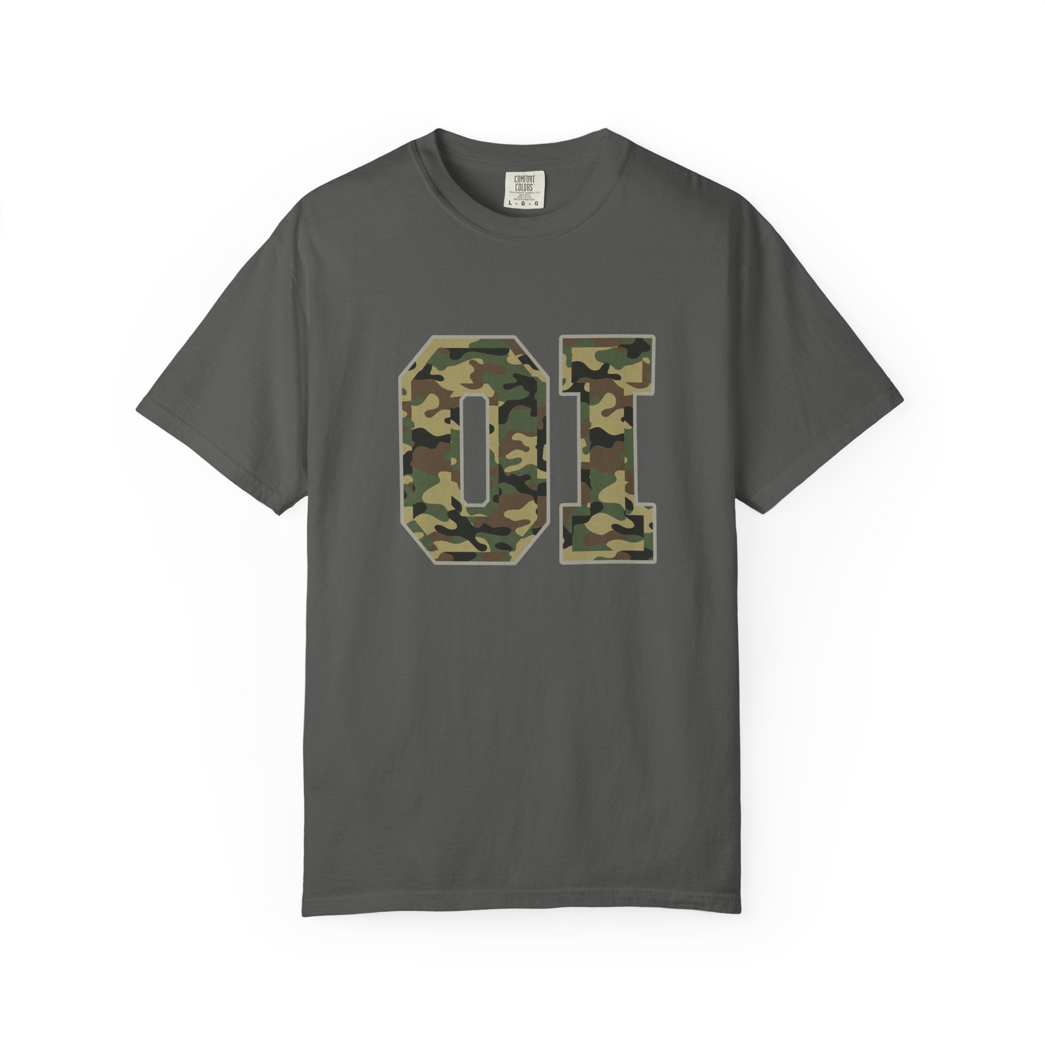 Camo 'OI' Graphic Tee — Military Camo Number Shirt (Organic Intelligence)