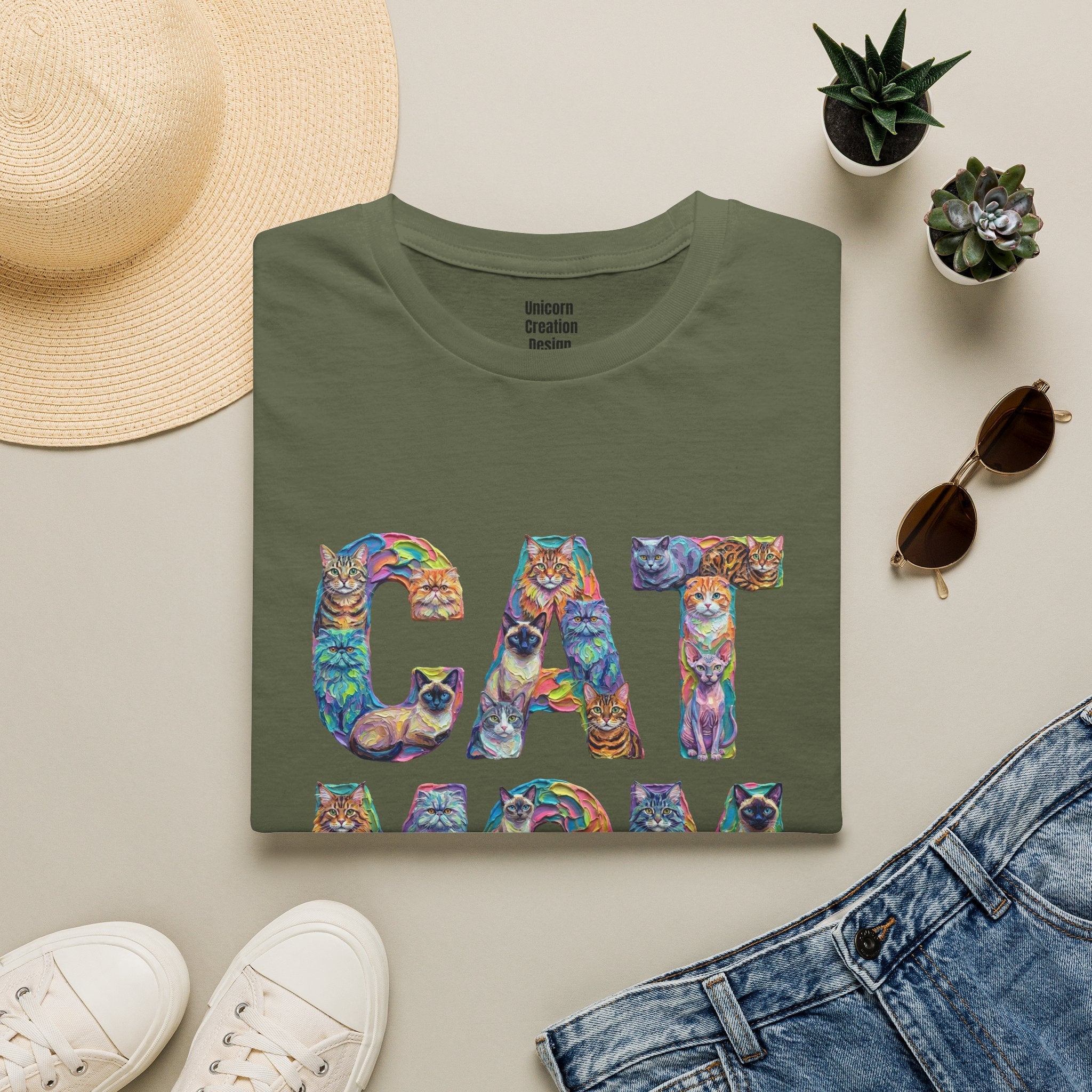 Cat Mom Vibrant Soft T-Shirt (Cat Lover)