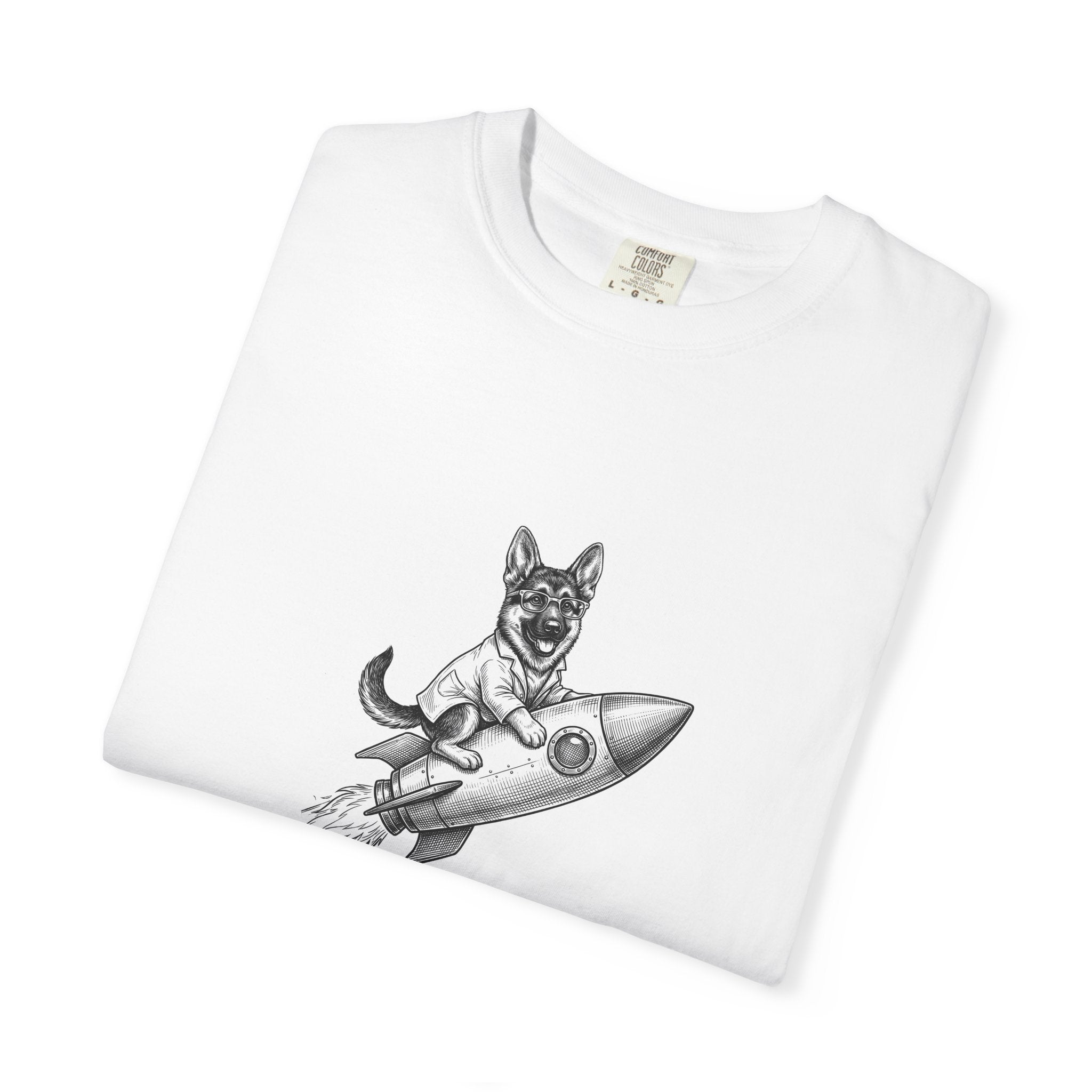 Dog on Rocket T-Shirt (Chill It’s Not Rocket Science Graphic Tee)