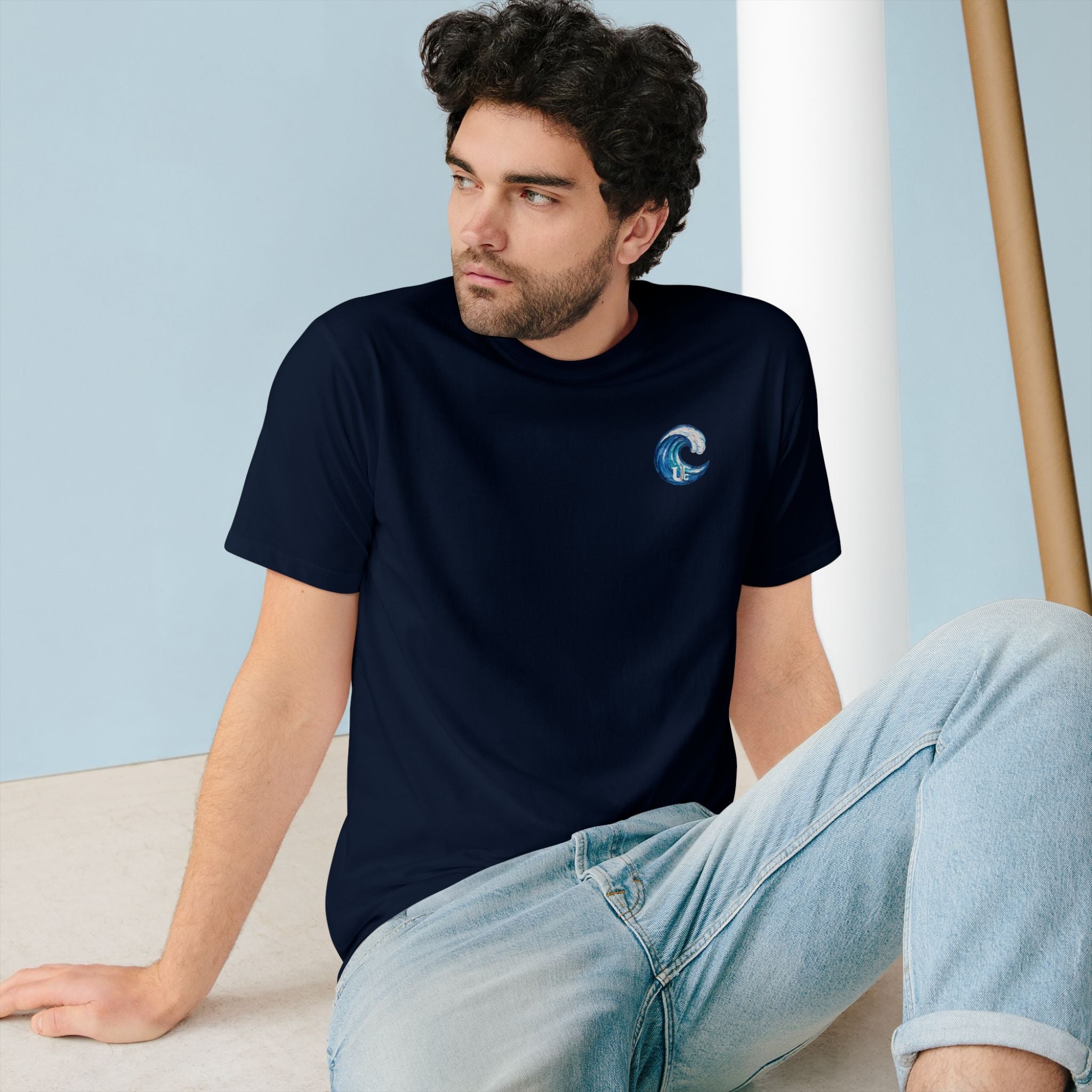 Organic Dog Surfing Graphic T-Shirt
