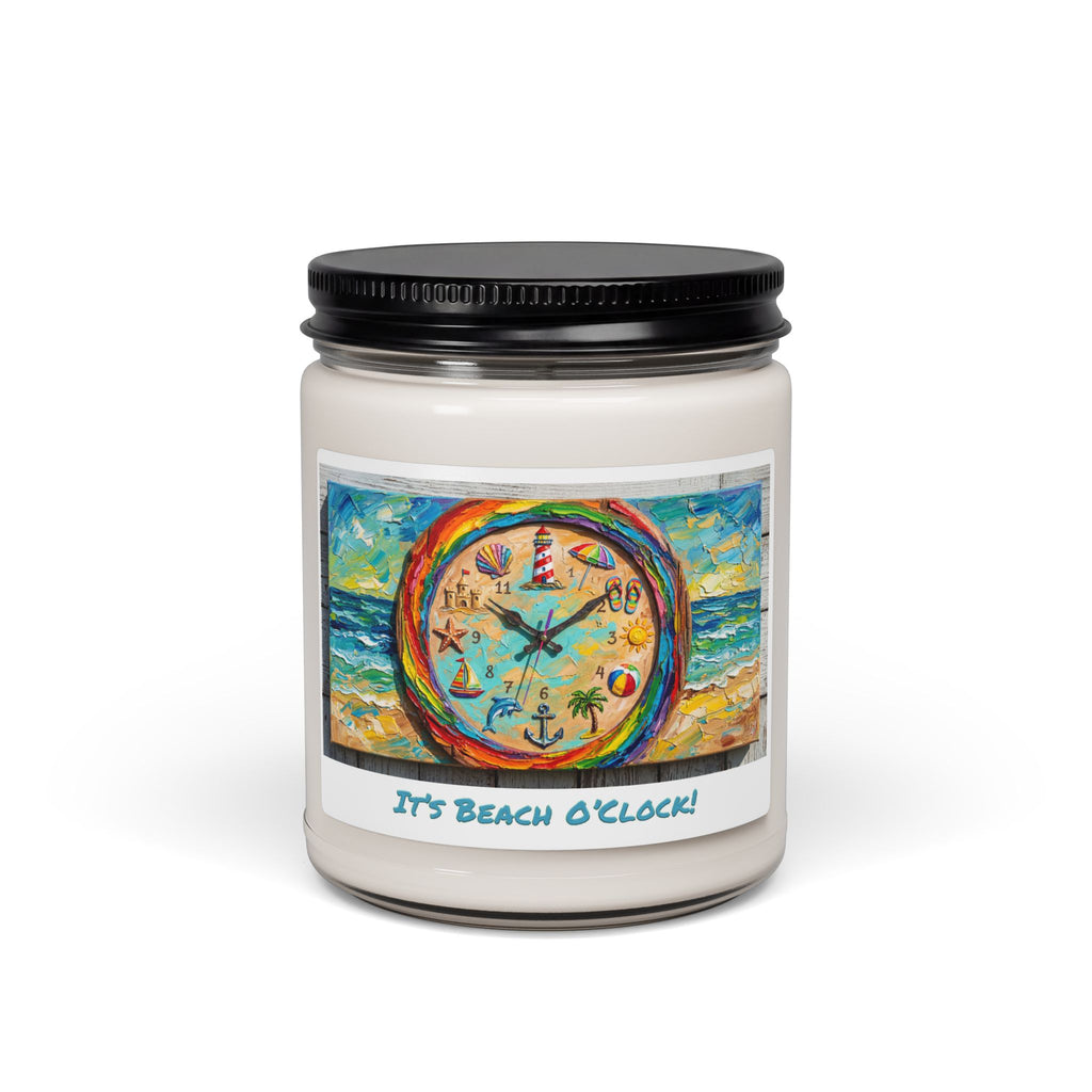 Beach Clock Art Scented Soy Candle (9oz)