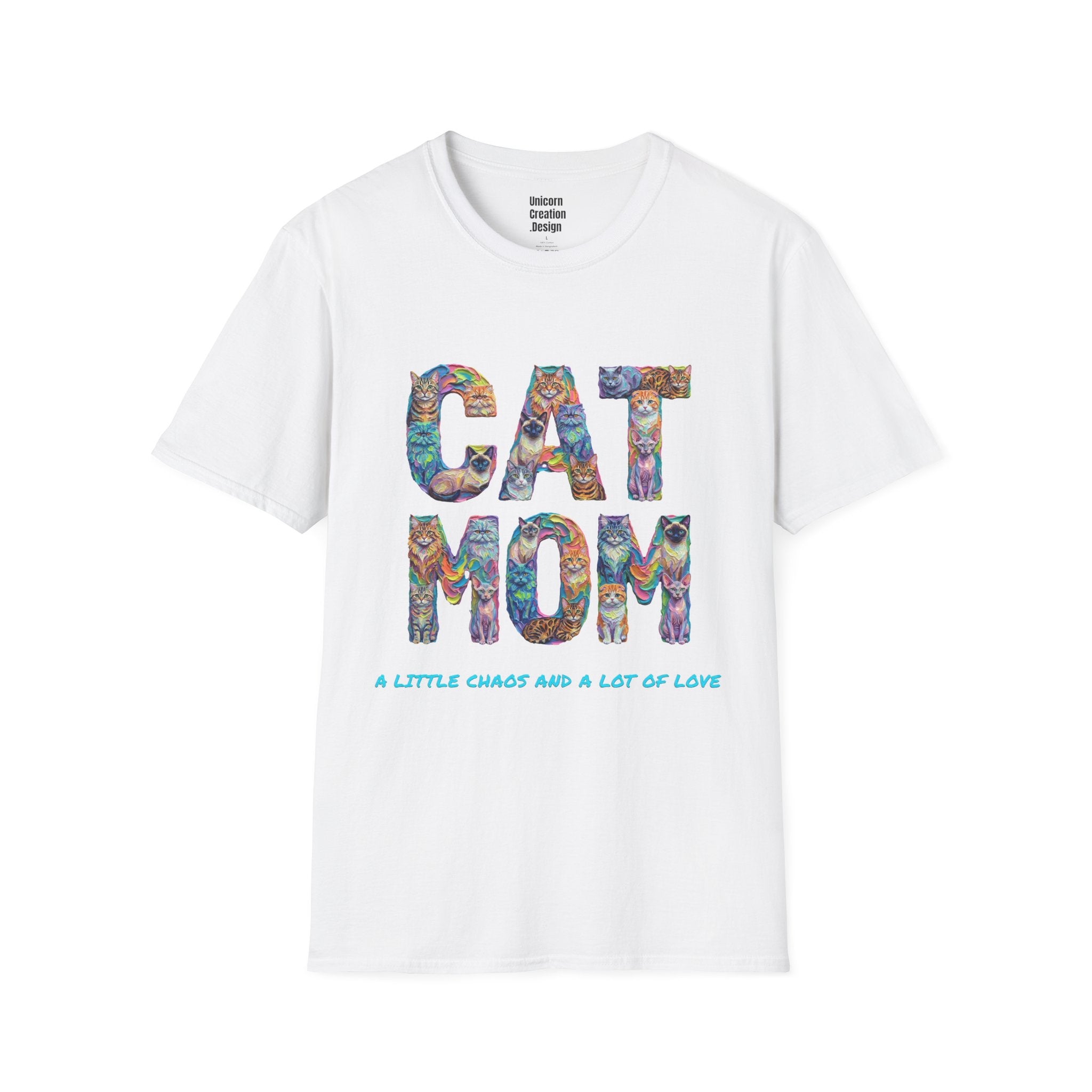 Cat Mom Vibrant Soft T-Shirt (Cat Lover)