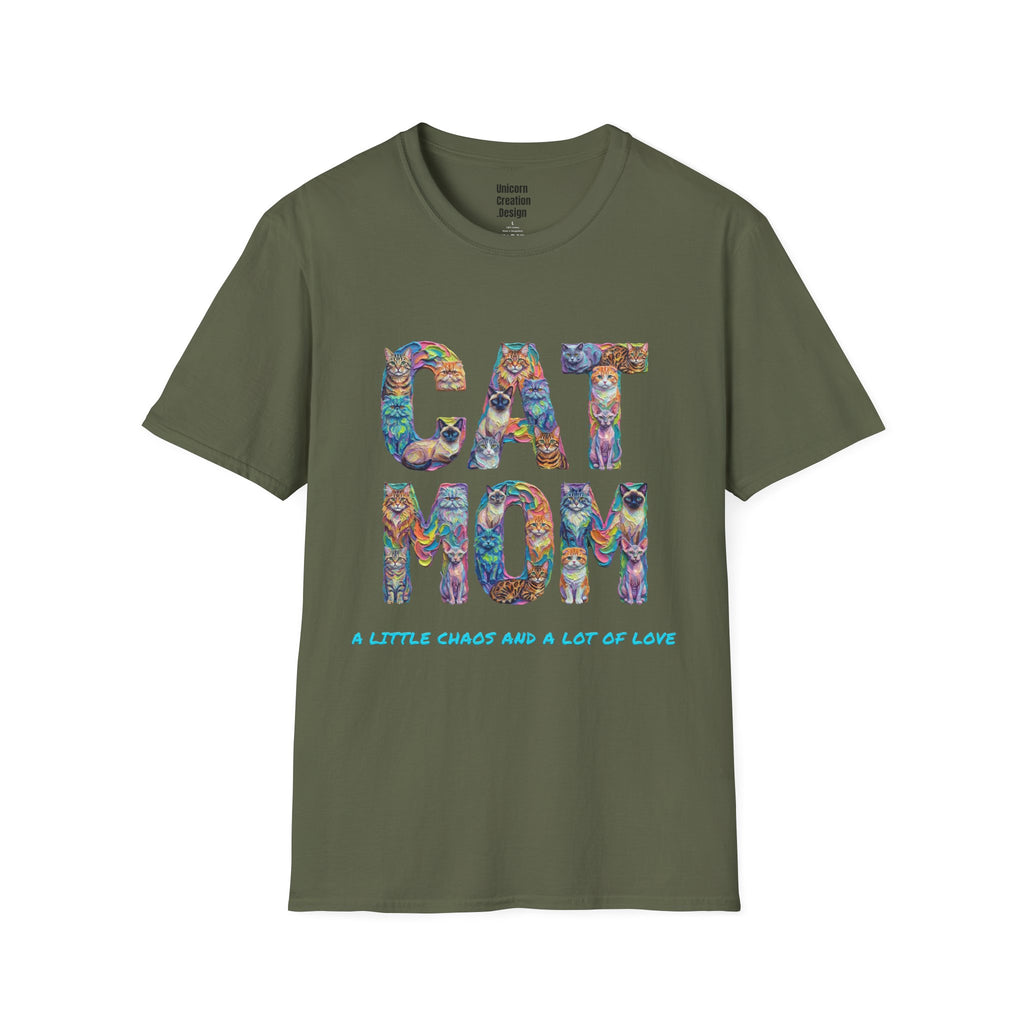 Cat Mom Vibrant Soft T-Shirt (Cat Lover)