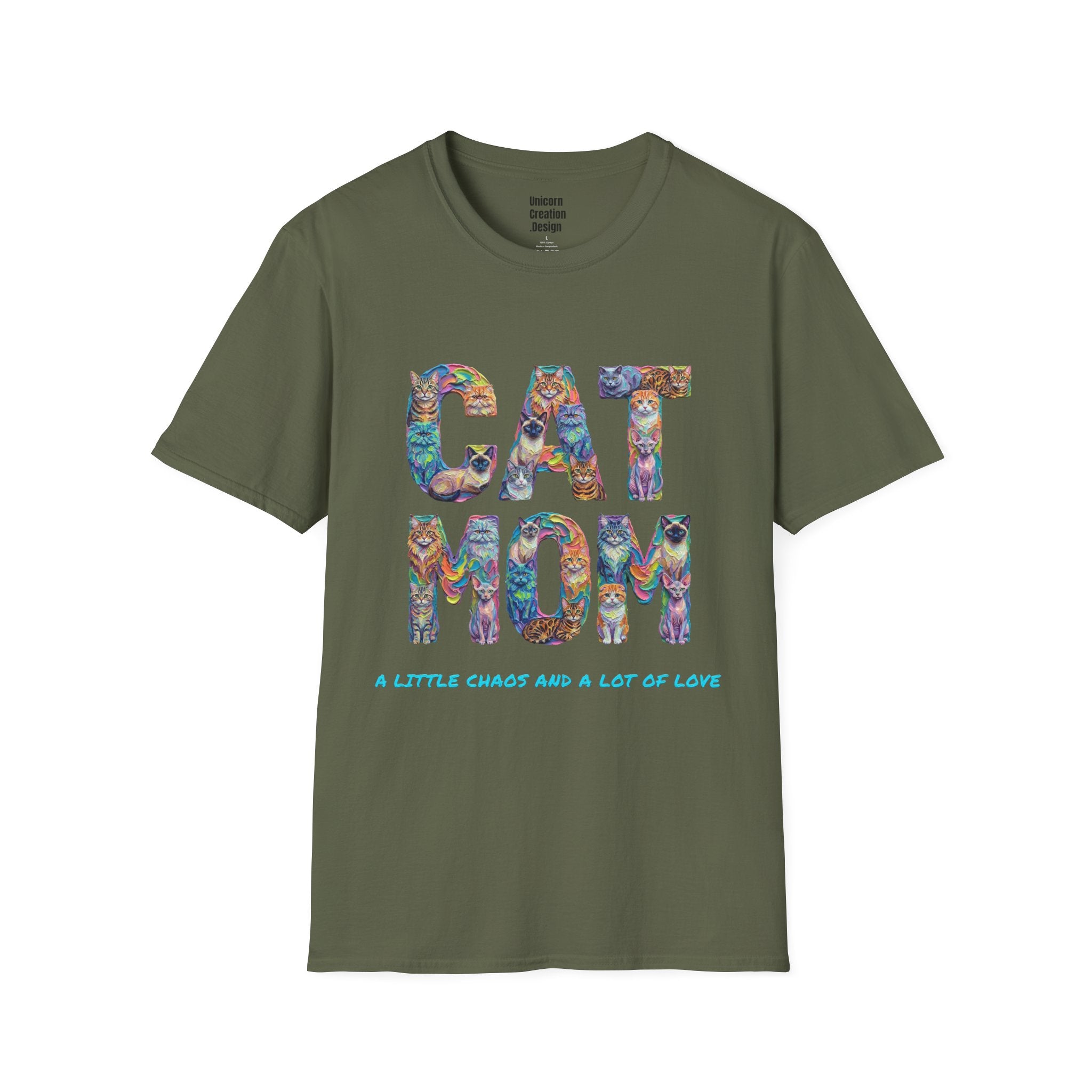 Cat Mom Vibrant Soft T-Shirt (Cat Lover)