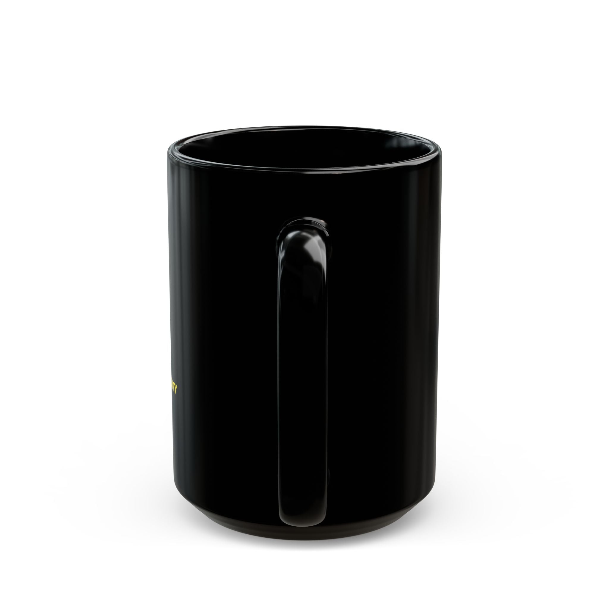Rainbow Unicorn Stats Card Black Coffee Mug (15oz)