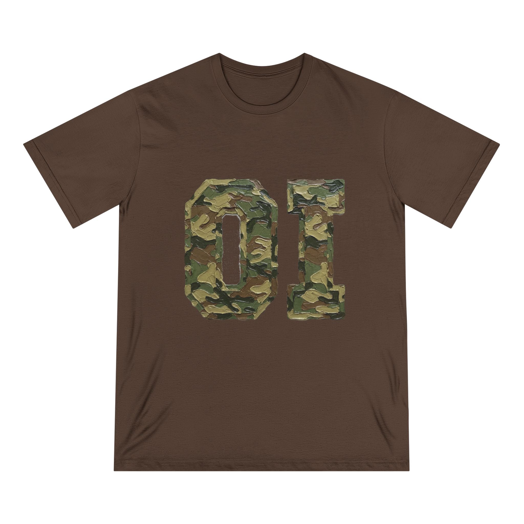 Organic Camo 'OI' Graphic T-Shirt — Military Style Vintage Number Tee (Organic Intelligence)