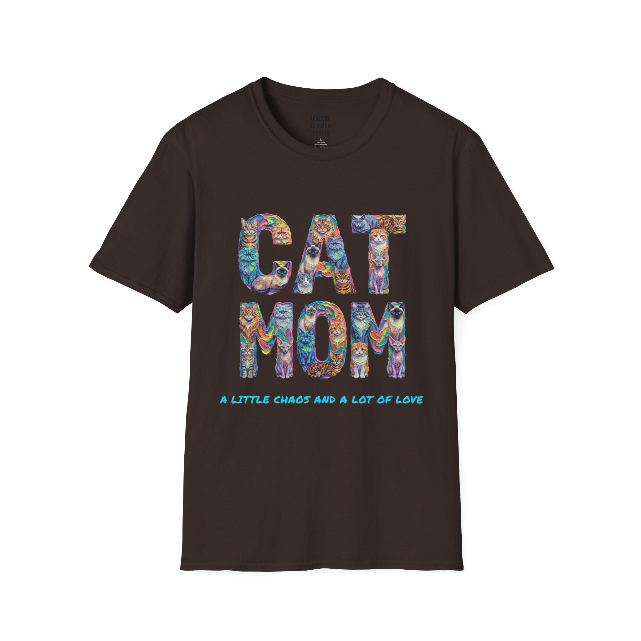 Cat Mom Vibrant Soft T-Shirt (Cat Lover)