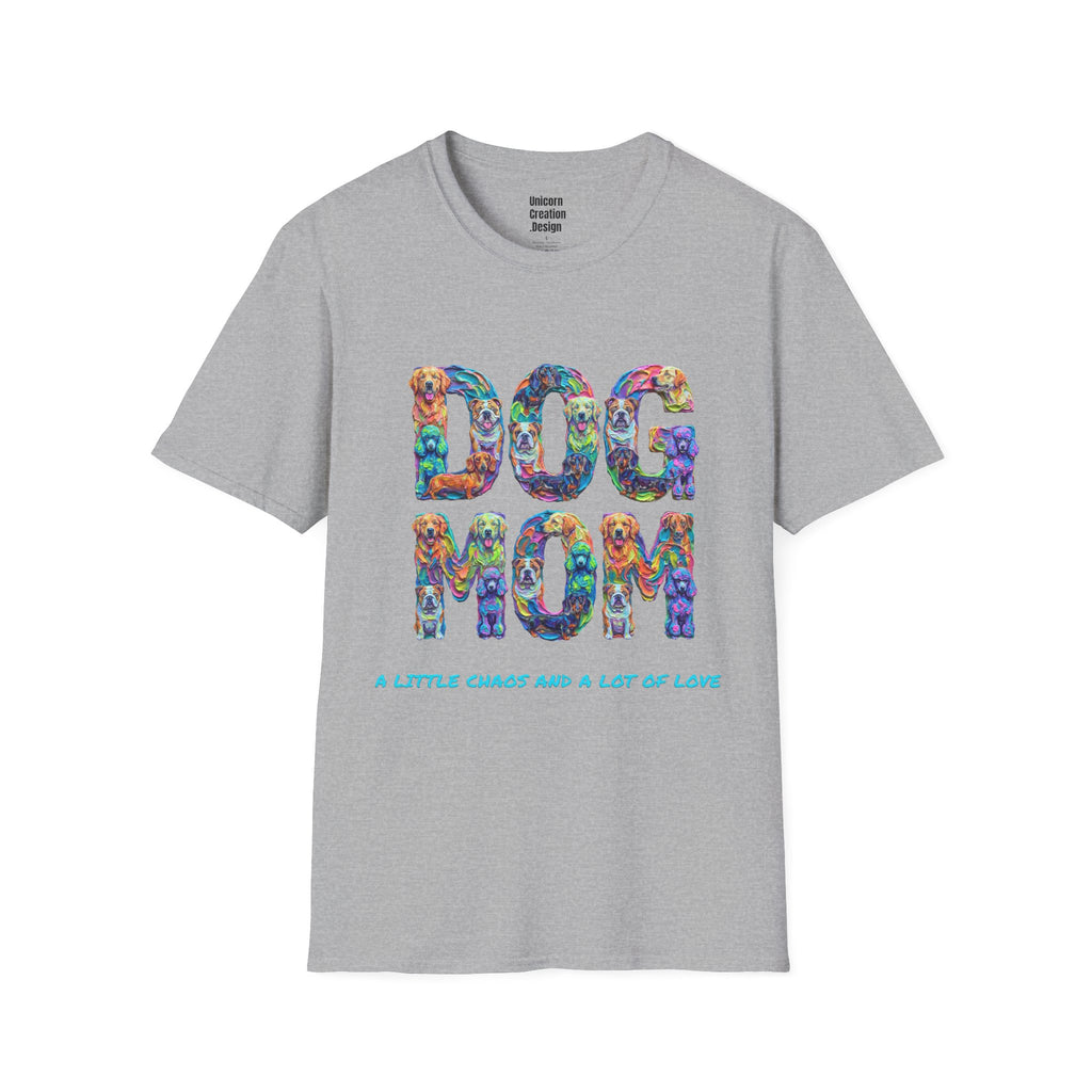 Dogs Mom Vibrant Soft T-Shirt (Dog Lover)