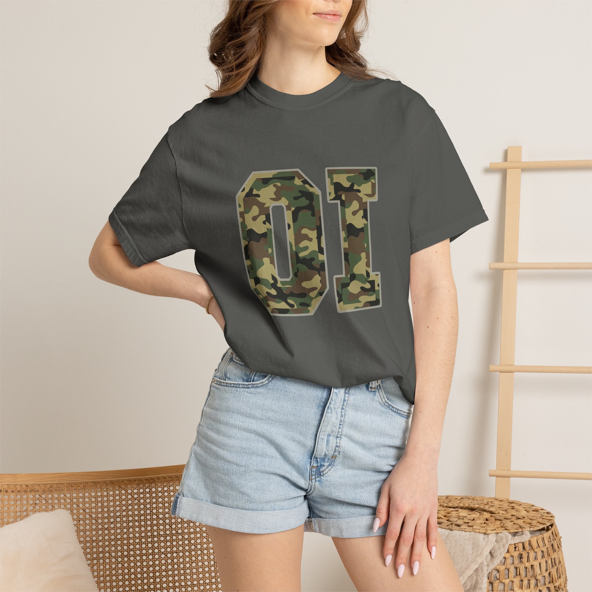 Camo 'OI' Graphic Tee — Military Camo Number Shirt (Organic Intelligence)