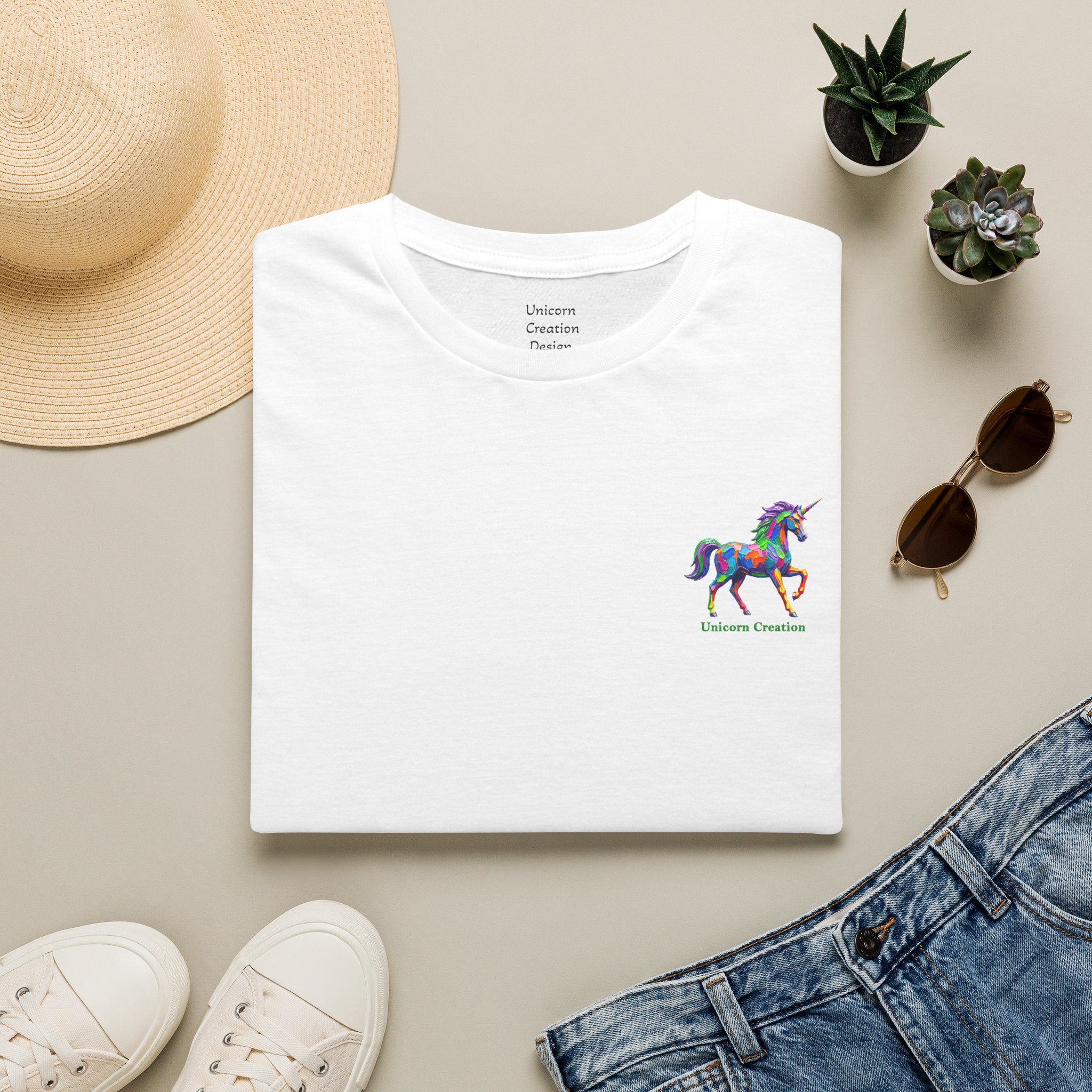 Rainbow Unicorn Logo Tee — Colorful Rainbow Unicorn Graphic T-Shirt