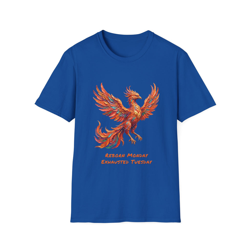 Phoenix Reborn Monday Soft T-Shirt (Exhausted Tuesday)