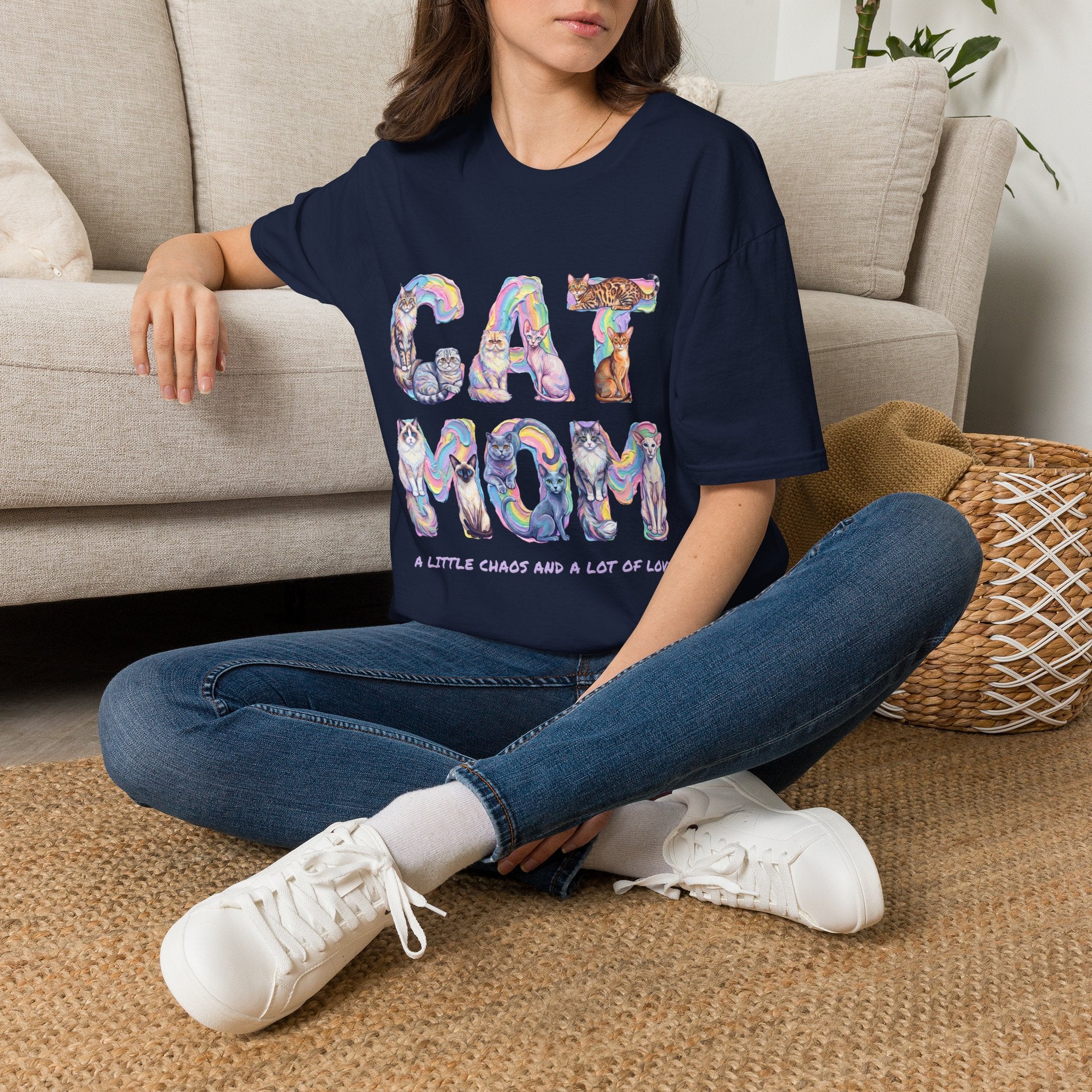 Cat Mom Pastel Soft T-Shirt (Cat Lover)