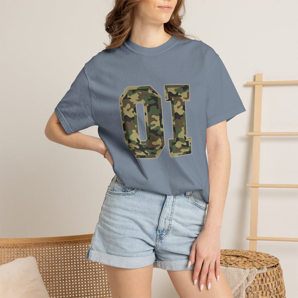 Camo 'OI' Graphic Tee — Military Camo Number Shirt (Organic Intelligence)
