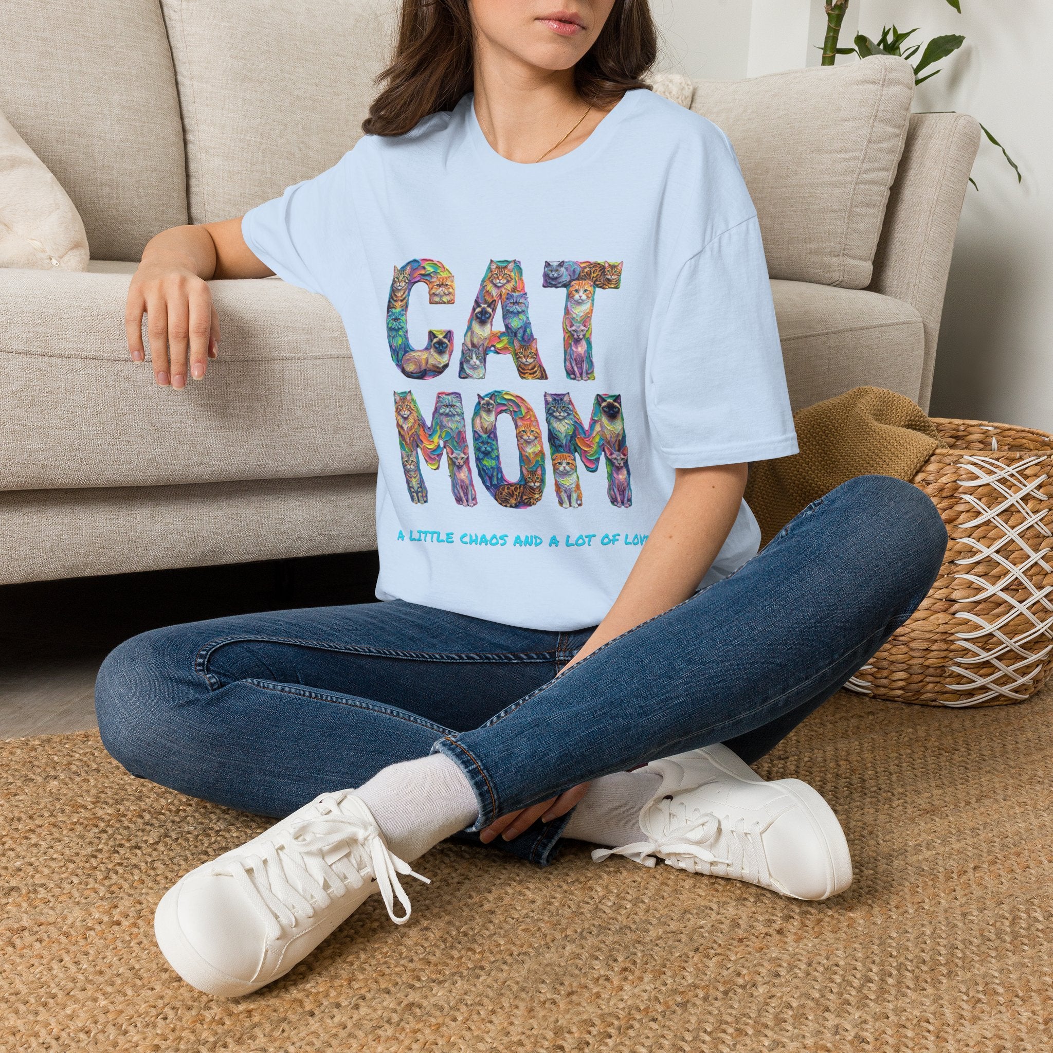 Cat Mom Vibrant Soft T-Shirt (Cat Lover)