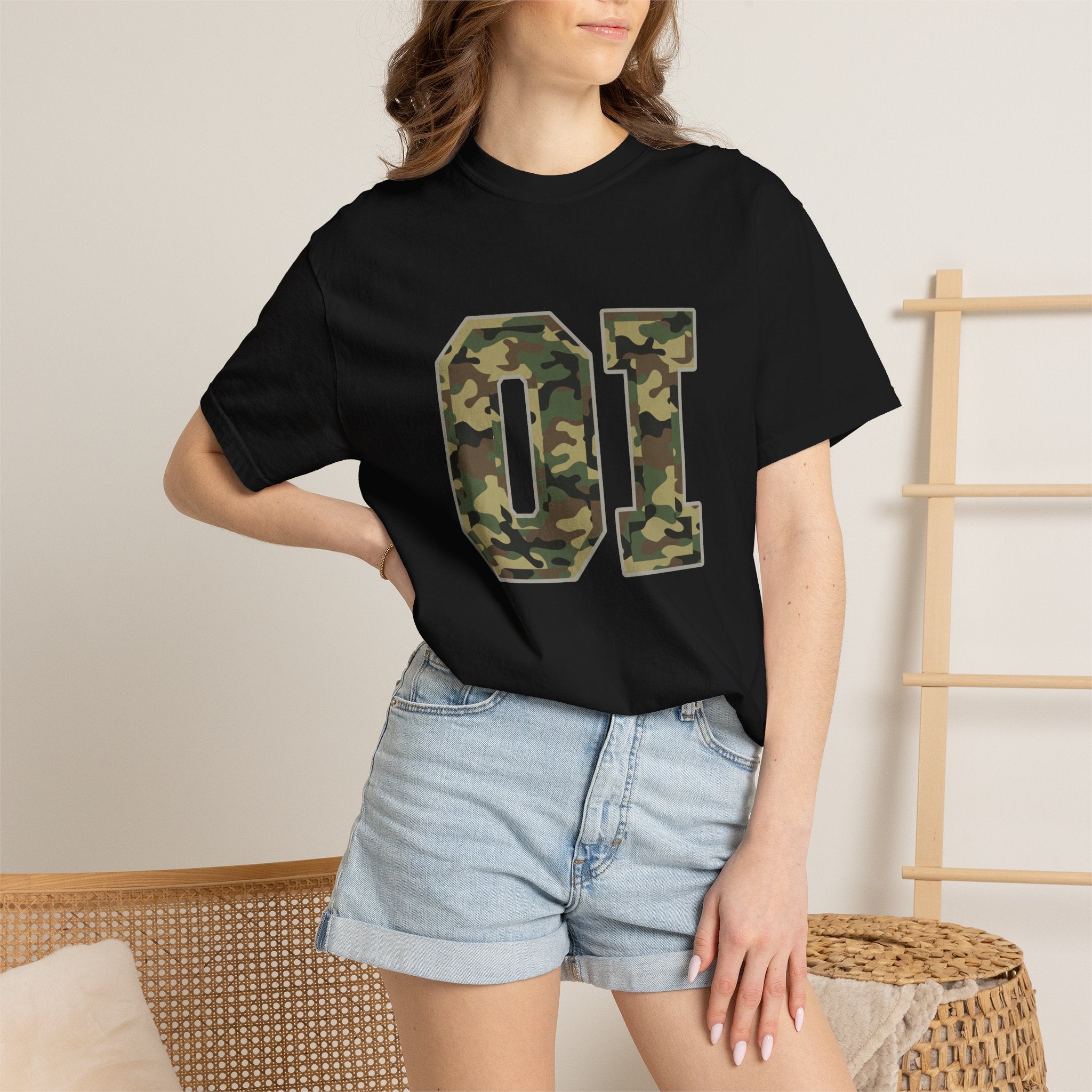 Camo 'OI' Graphic Tee — Military Camo Number Shirt (Organic Intelligence)