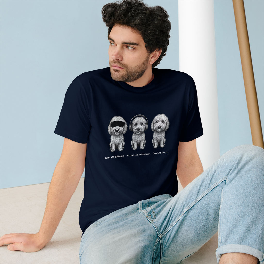 Organic 3 Dogs Graphic T-Shirt (Read No eMails. Attend No Meetings. Take No Calls.)