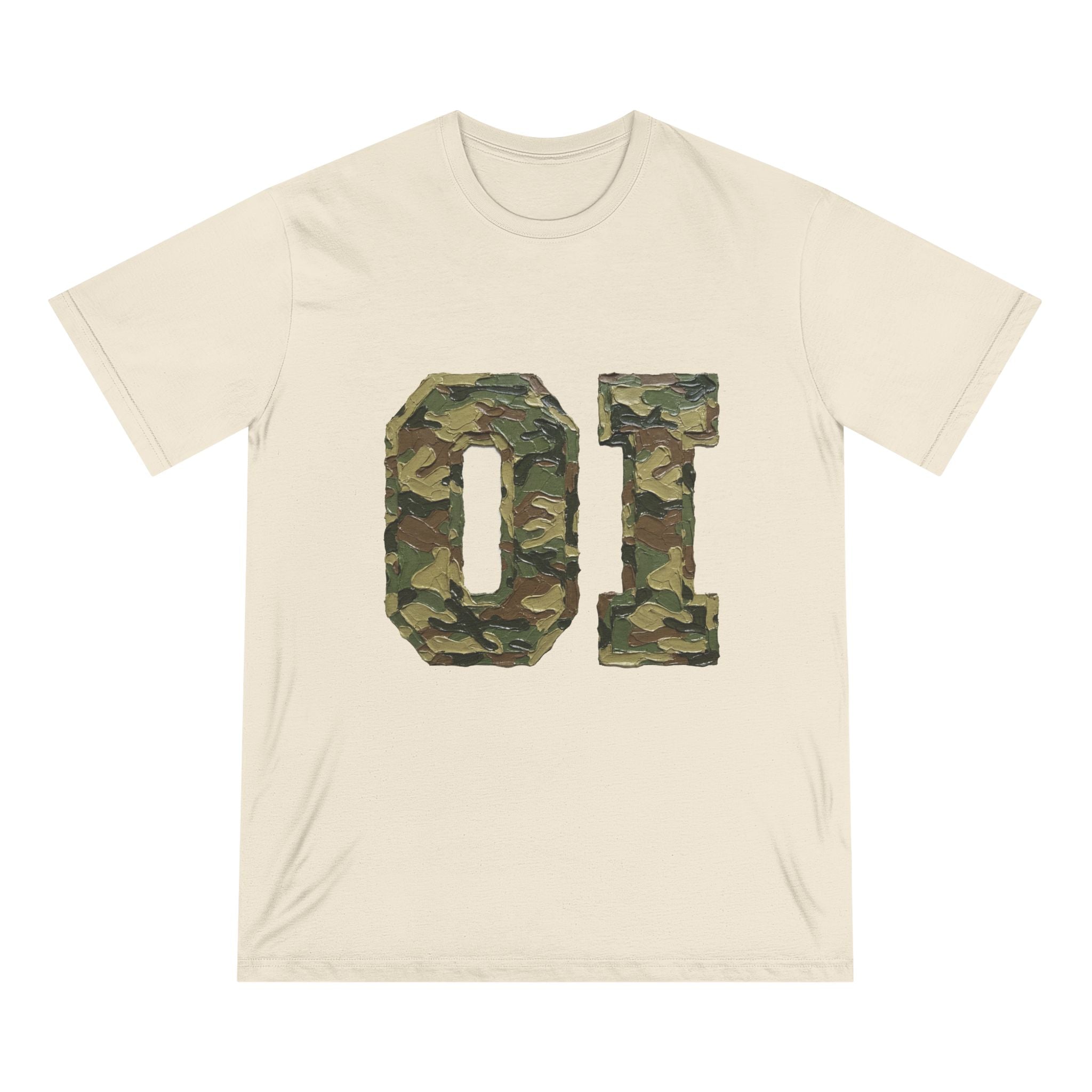 Organic Camo 'OI' Graphic T-Shirt — Military Style Vintage Number Tee (Organic Intelligence)